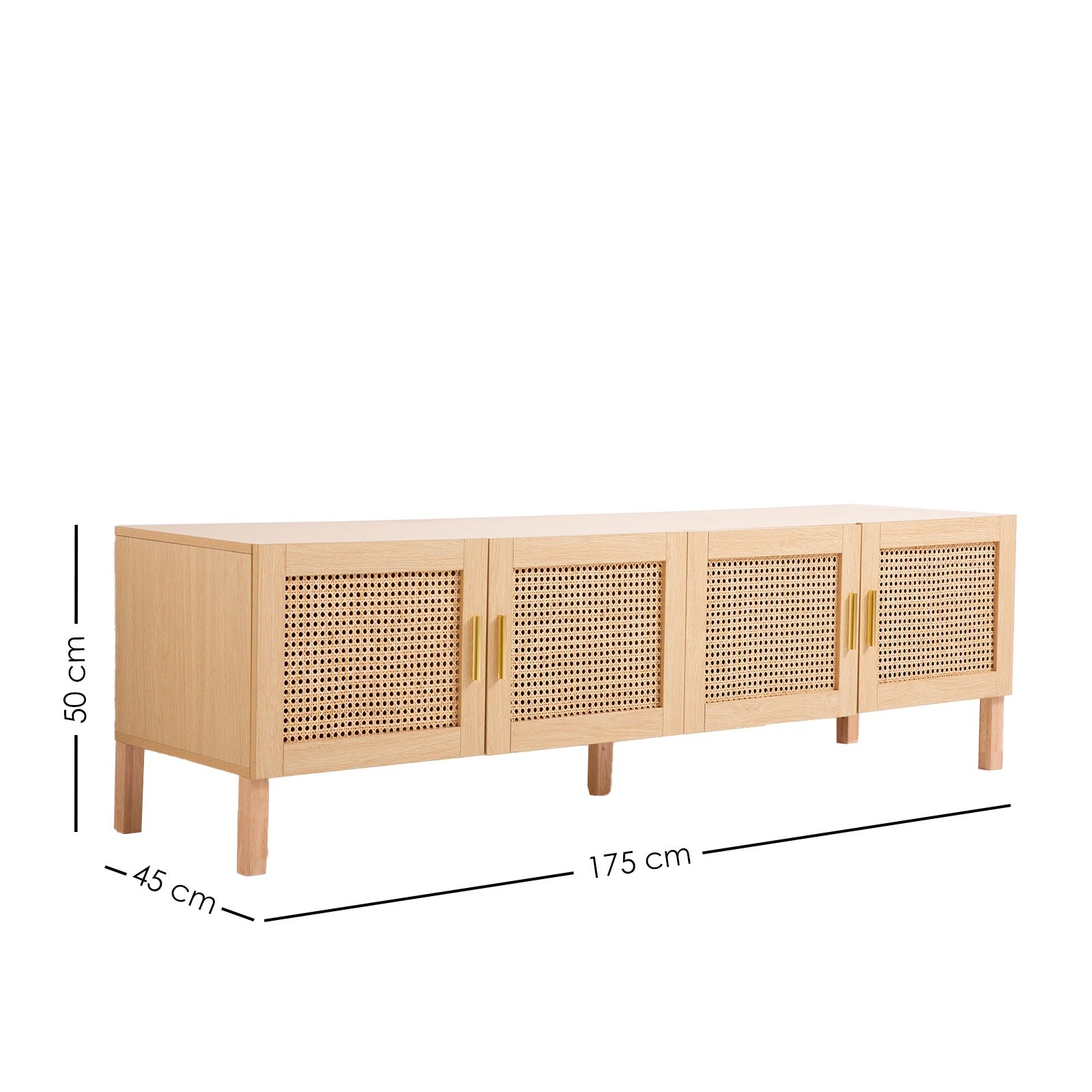 8 Casa Decor Santiago Rattan Entertainment Unit TV Stand Cabinet Storage Oak - Brown, 8 of 9