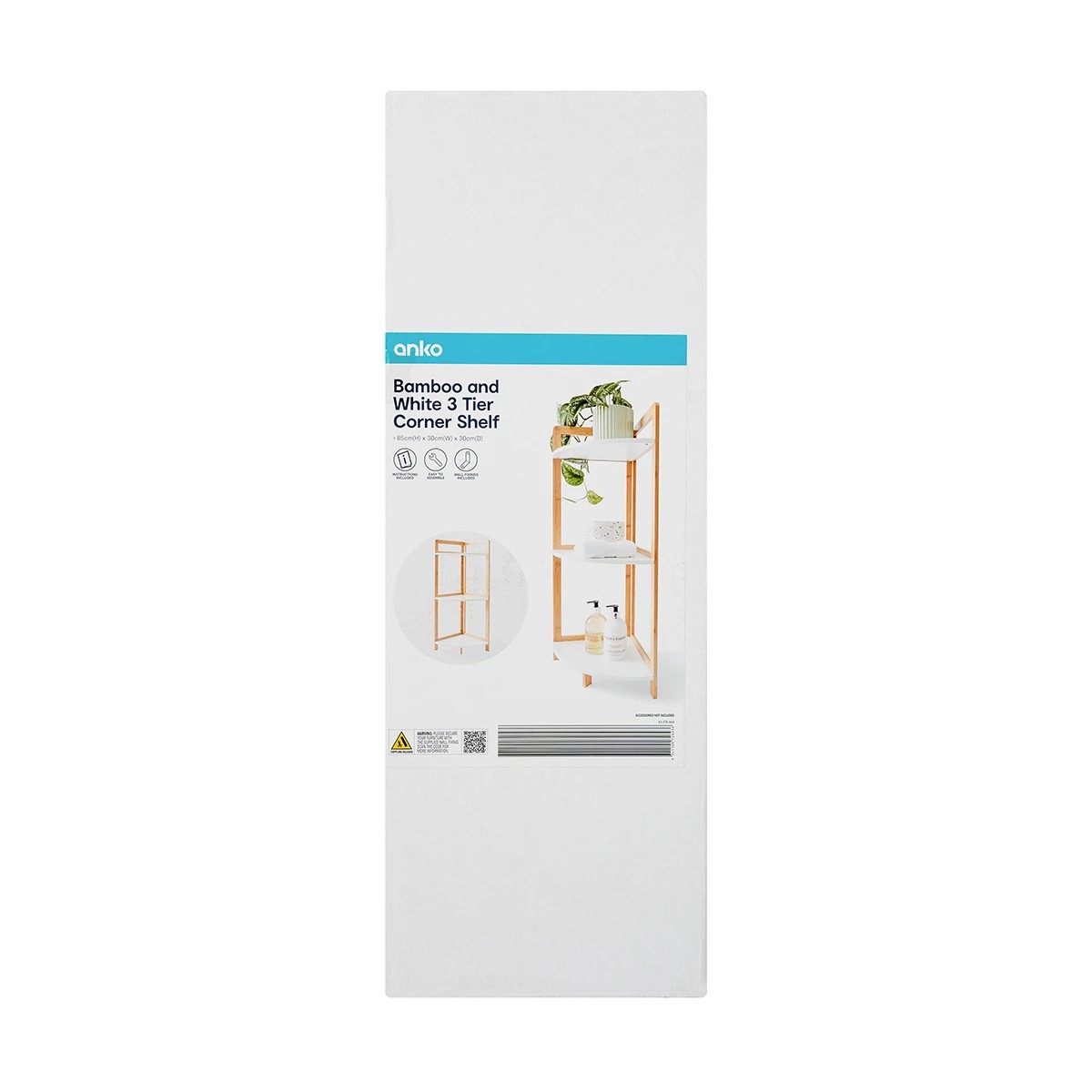 11 Bamboo and White 3 Tier Corner Shelf, 11 of 11