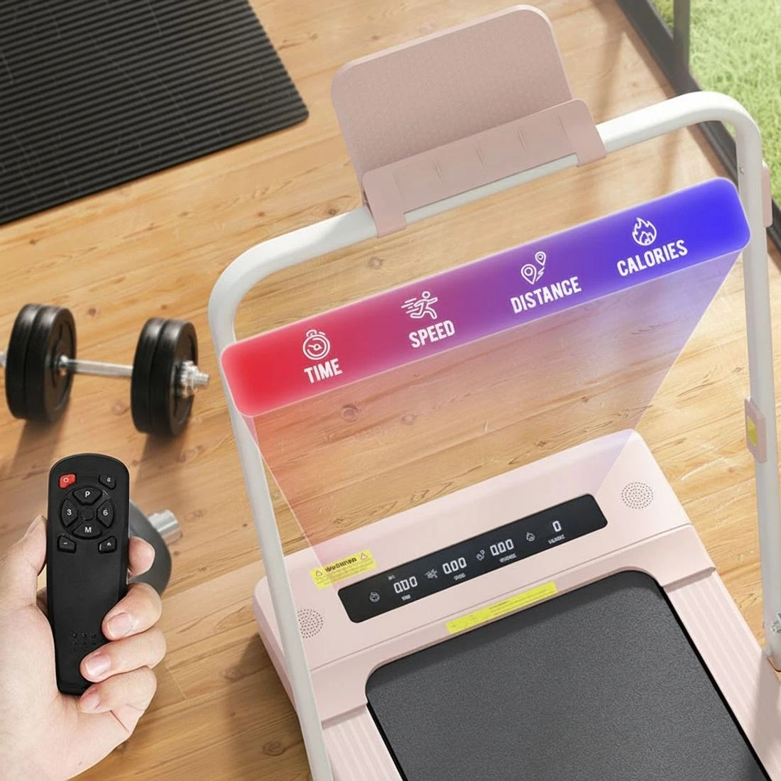 6 Everfit Treadmill Electric Walking Pad Under Desk Home Gym Fitness 400mm - Pink, 6 of 6