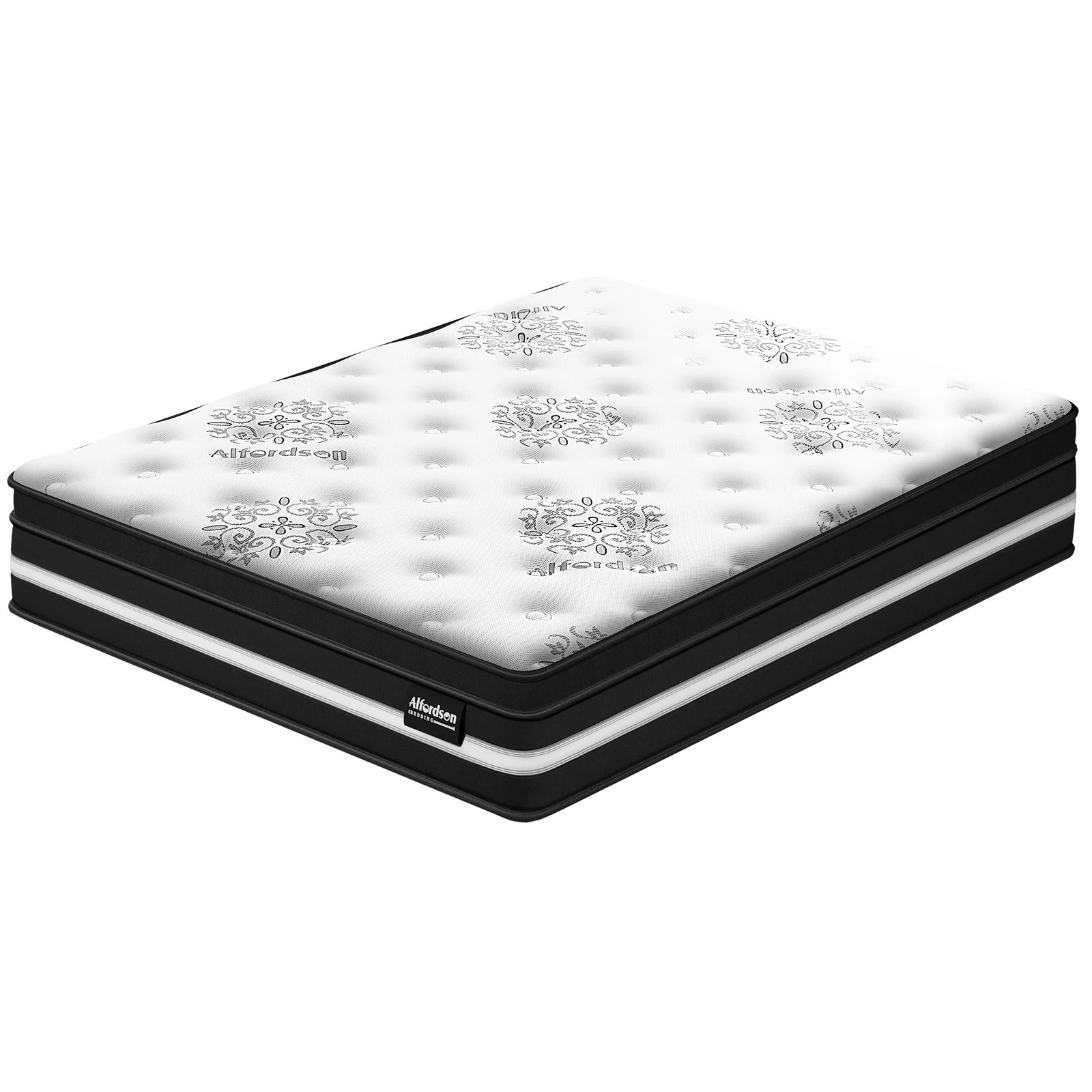 1 Alfordson Mattress 22CM  EuroTop Bonnell Spring Medium Firm Foam - King Single Bed, 1 of 9