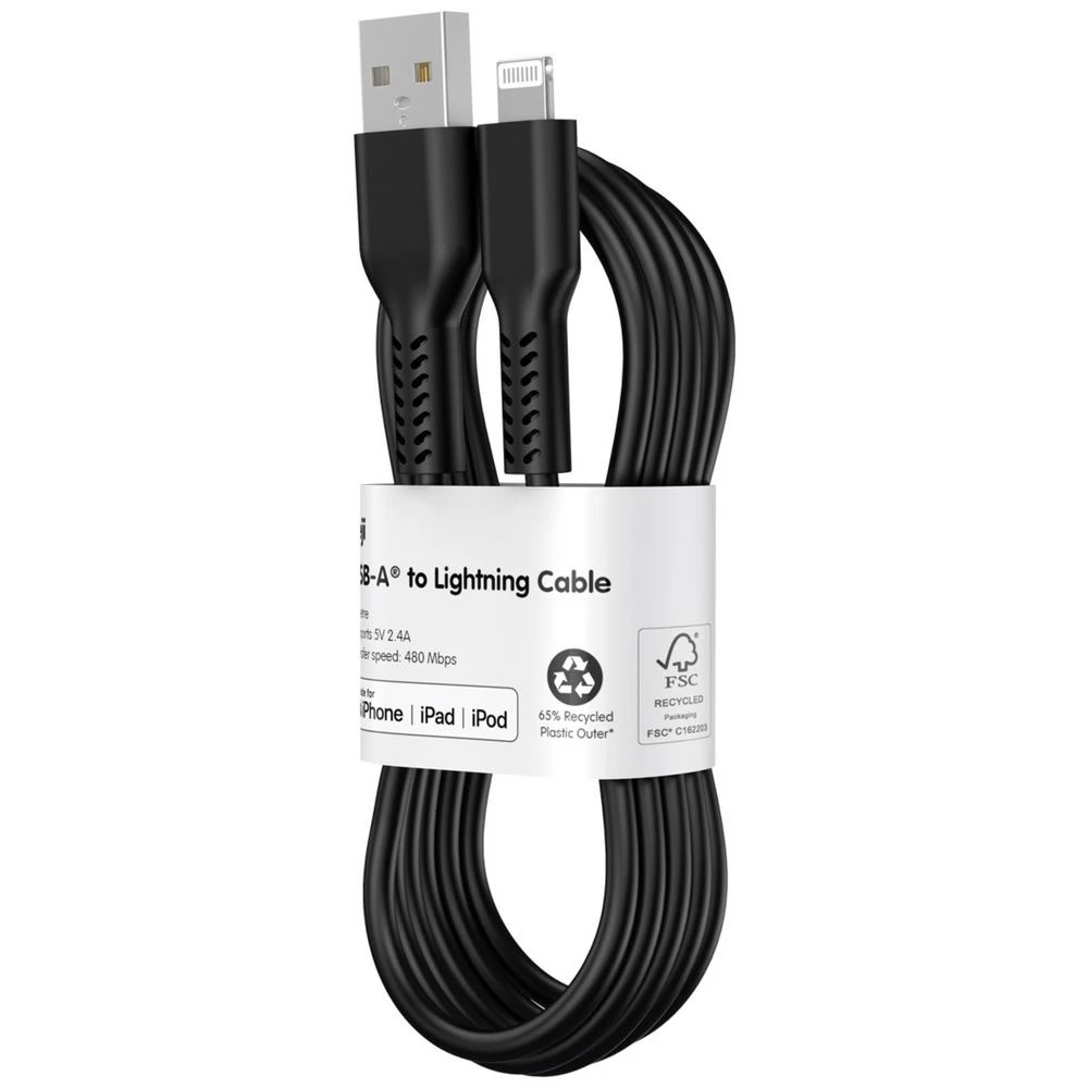 6 Keji USB-A to Lightning Cable 2m Black, 6 of 7