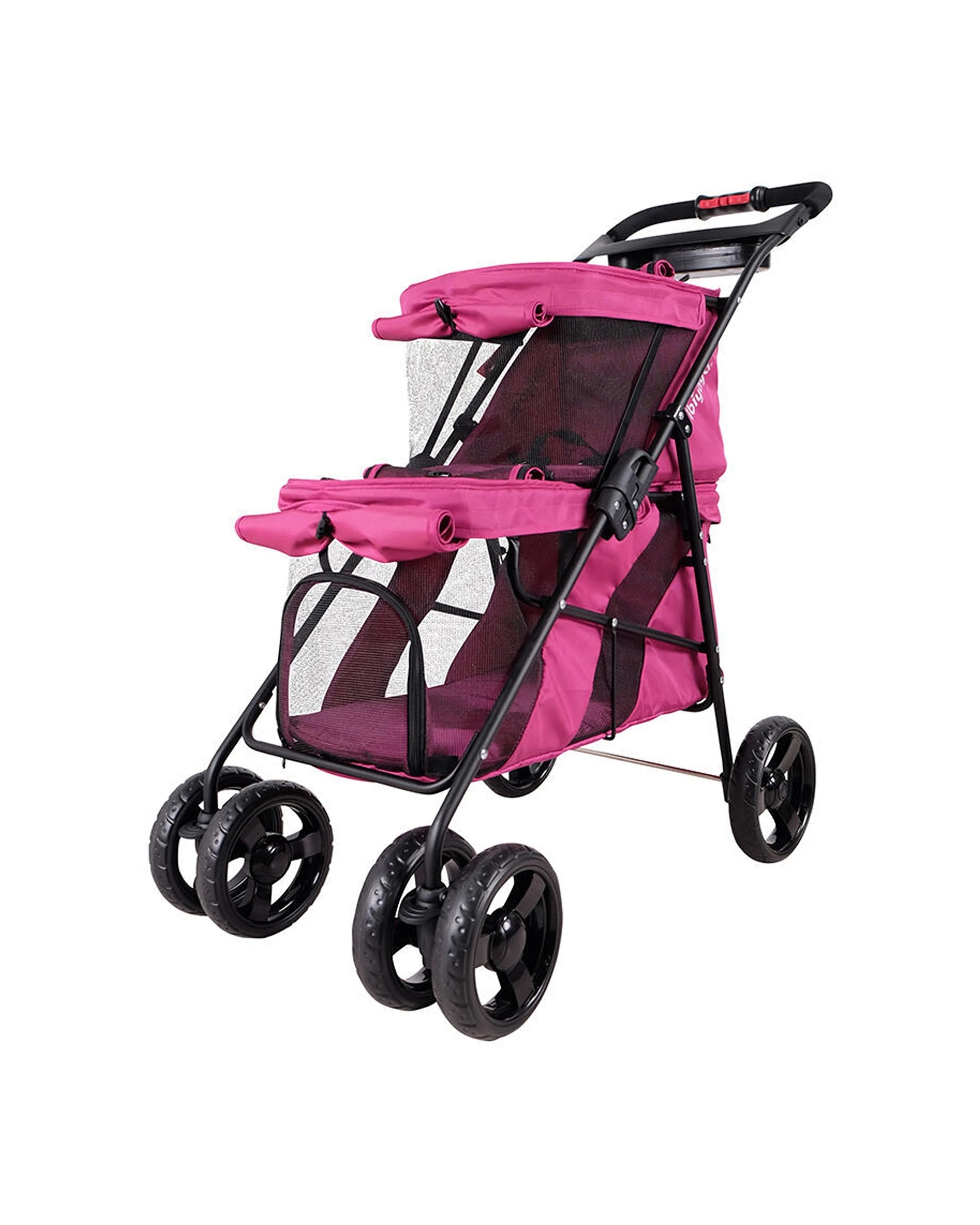 2 Ibiyaya Double Decker Pet Stroller Carrier For Multiple Pets One-Hand Fold - Multi, 2 of 5
