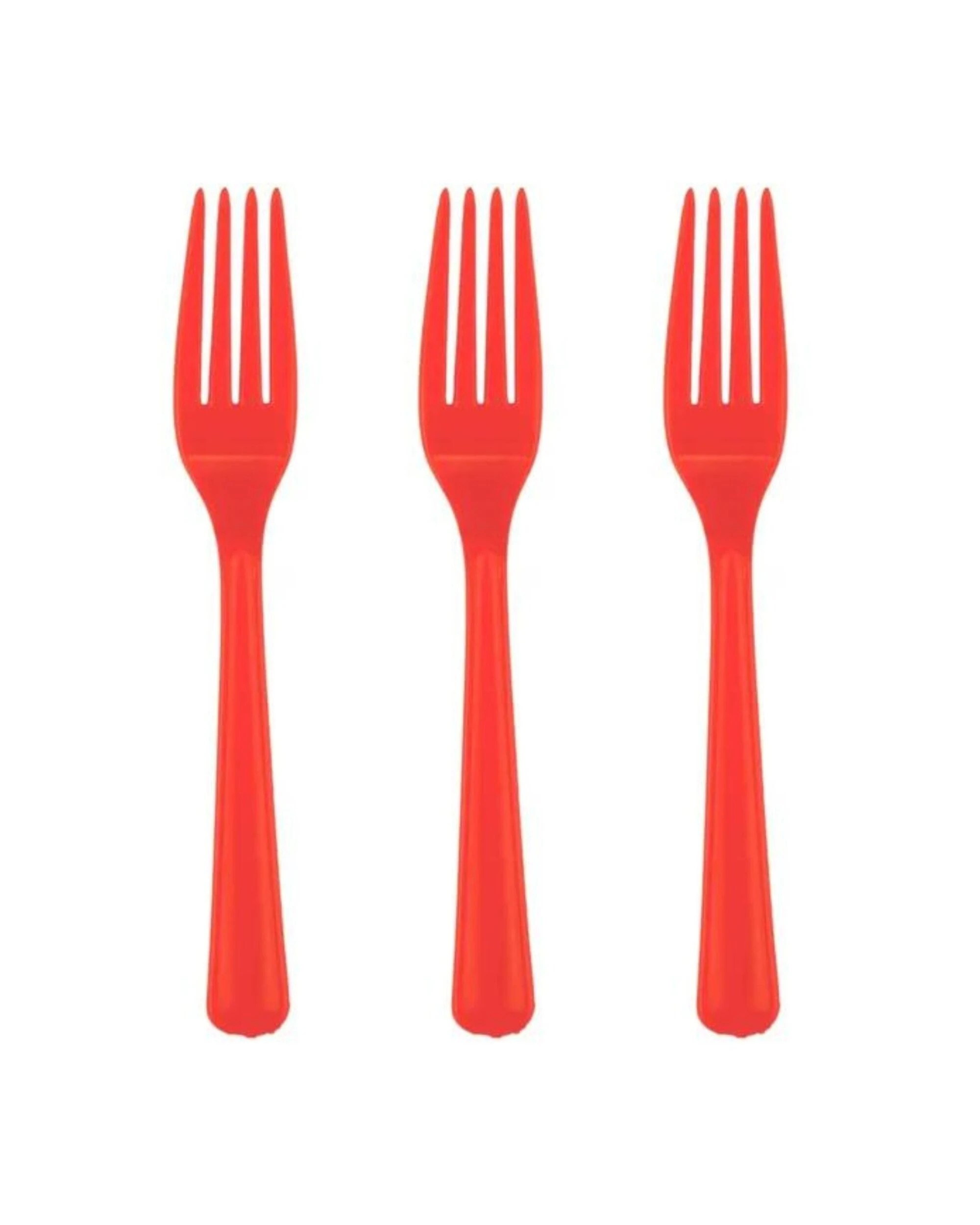 1 Alpen Reusable Plastic Forks Pack of 20 - Orange, 1 of 3