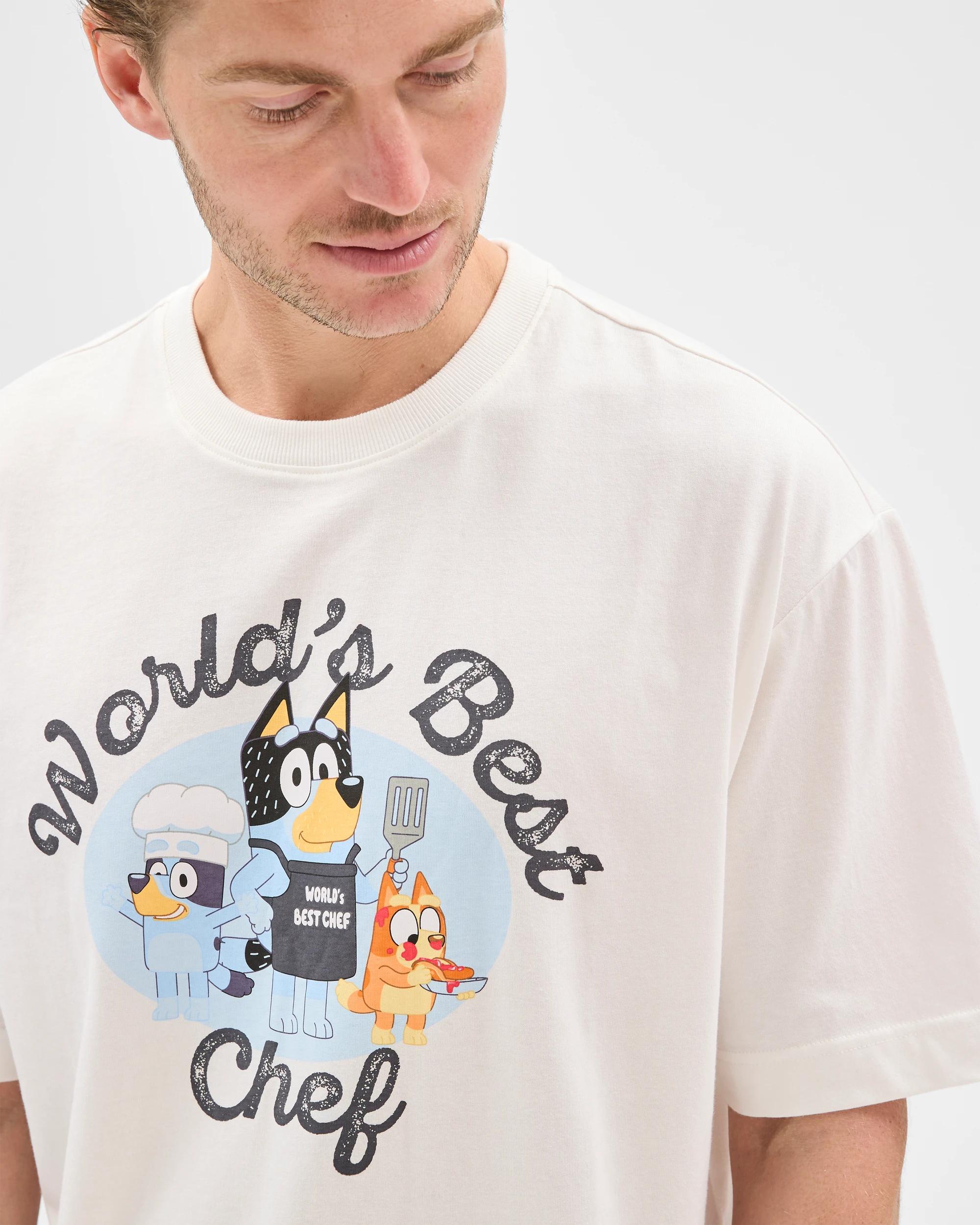 6 Bluey Australian Cotton Best Chef T-Shirt WHITE, 6 of 7
