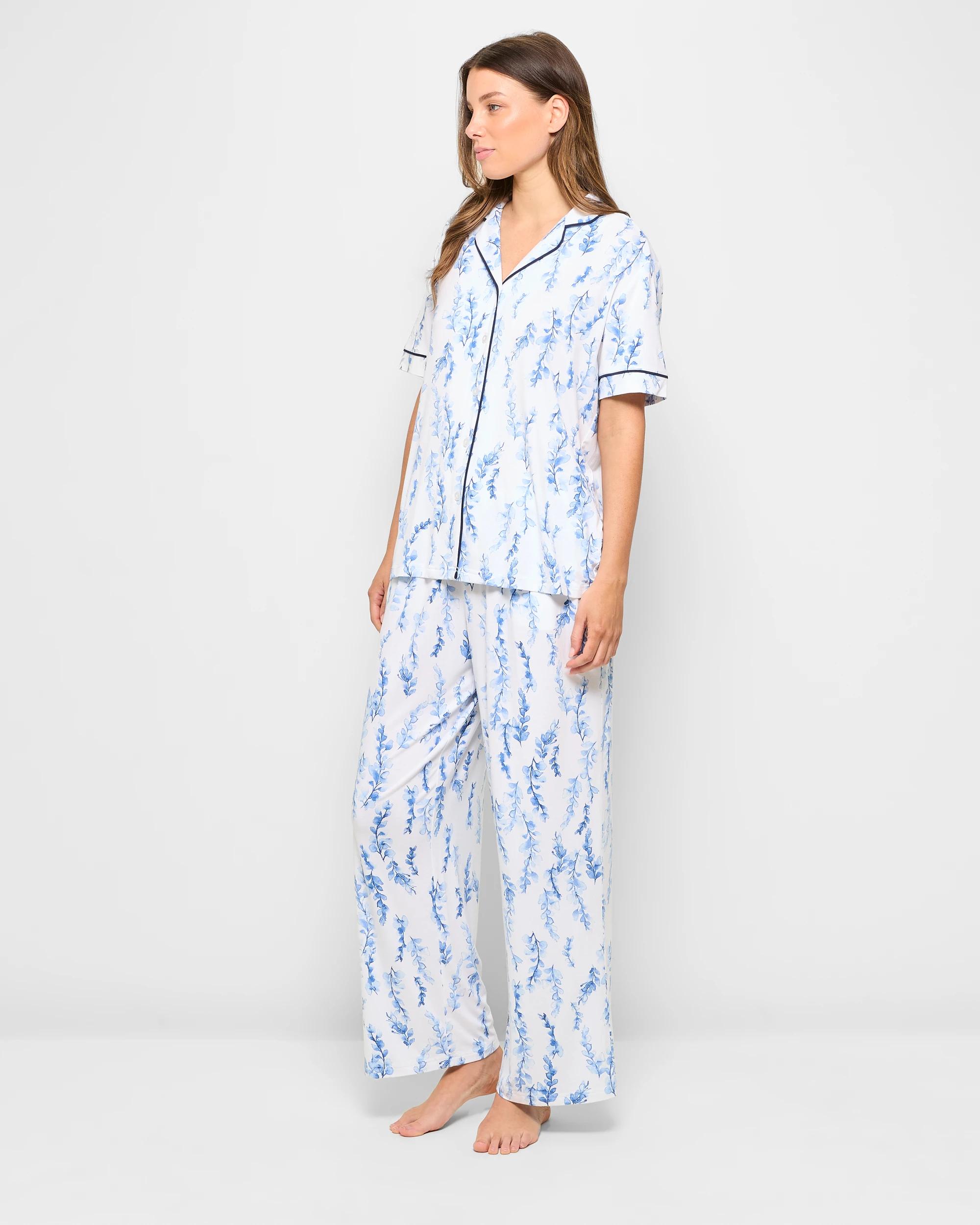 3 Target Womens Soft Comfort Bamboo Full Length Pyjama Set WHITE FLORAL, 3 of 5