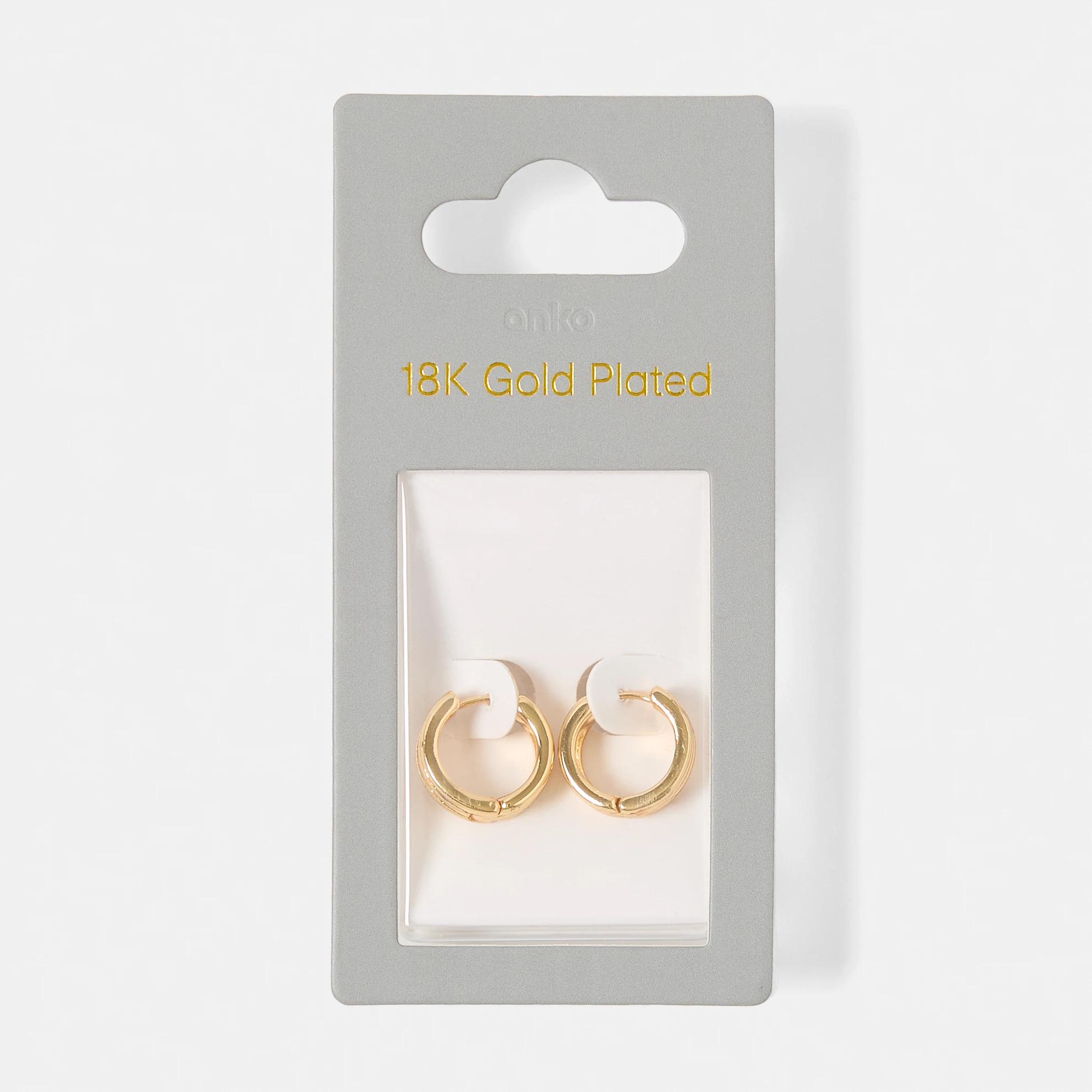 5 18K Gold Plated Hinge Hoop Earrings Gold, 5 of 5