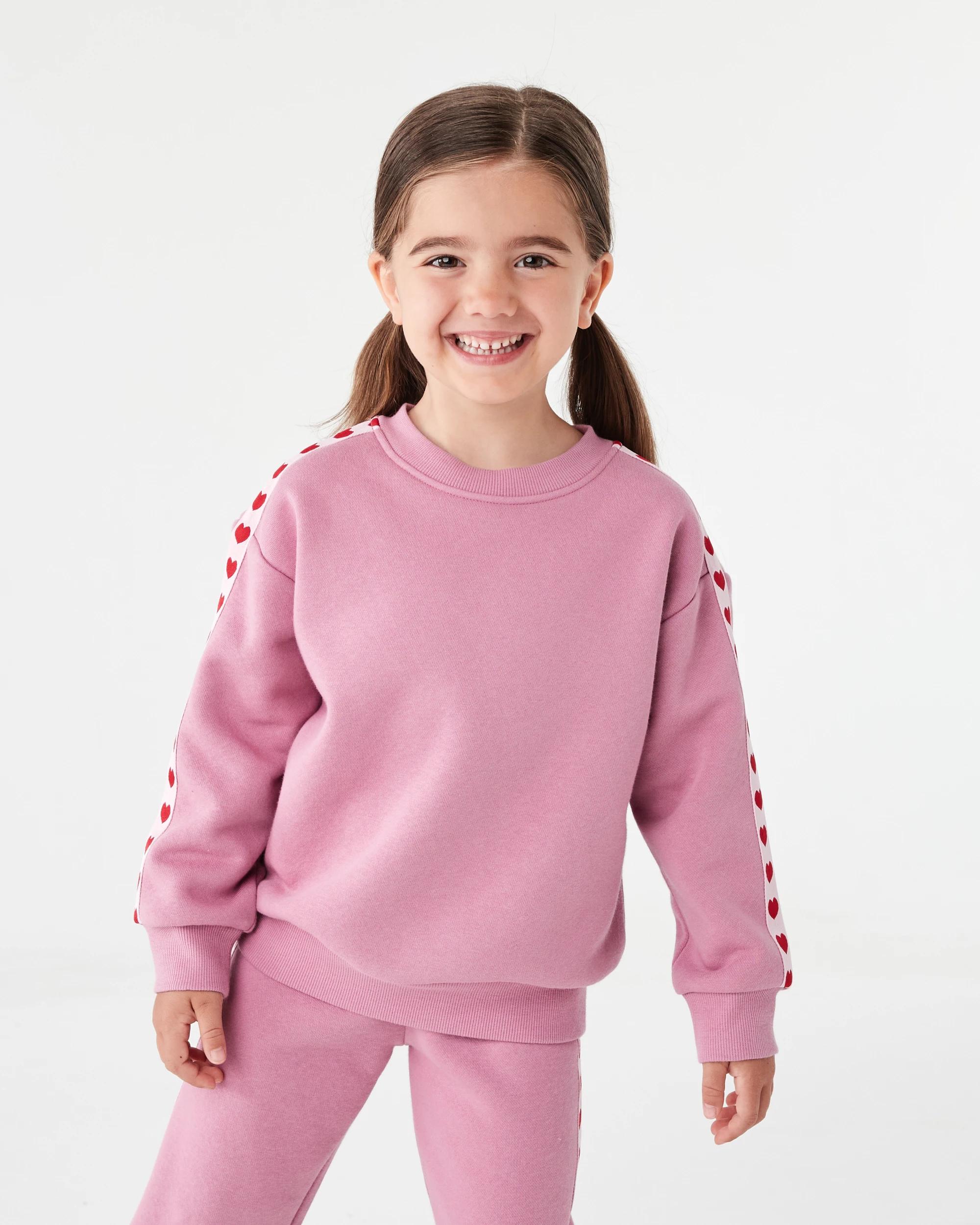 1 Tape Detail Crew Neck Sweatshirt Dust Rose, 1 of 8