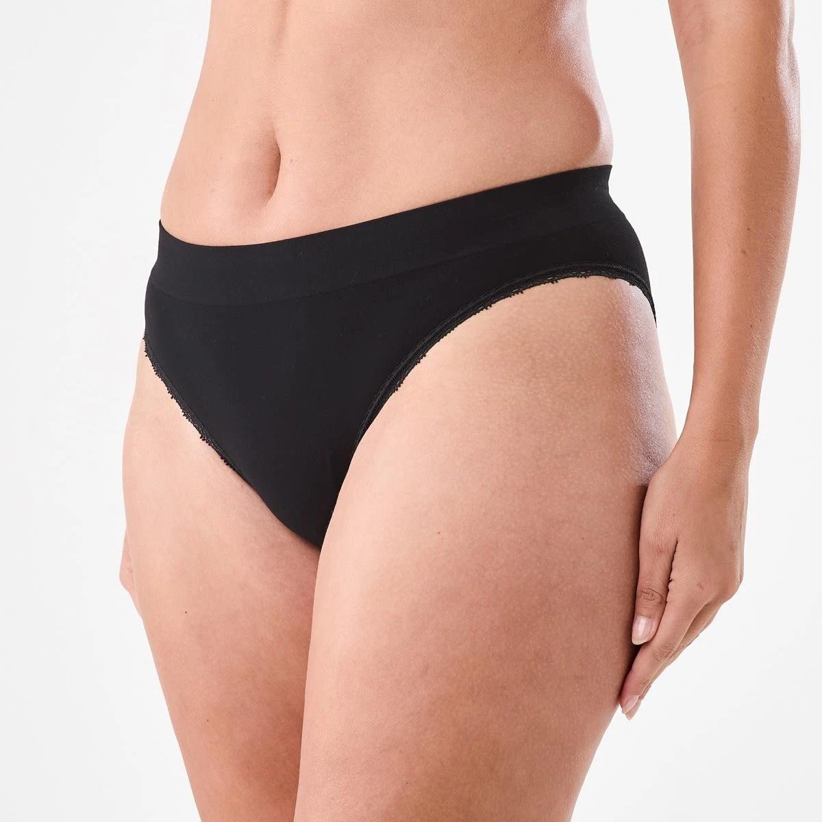 7 3 Pack Seamfree Bamboo Lace Bikini Briefs BLACK, BLACK, BLACK, 7 of 9