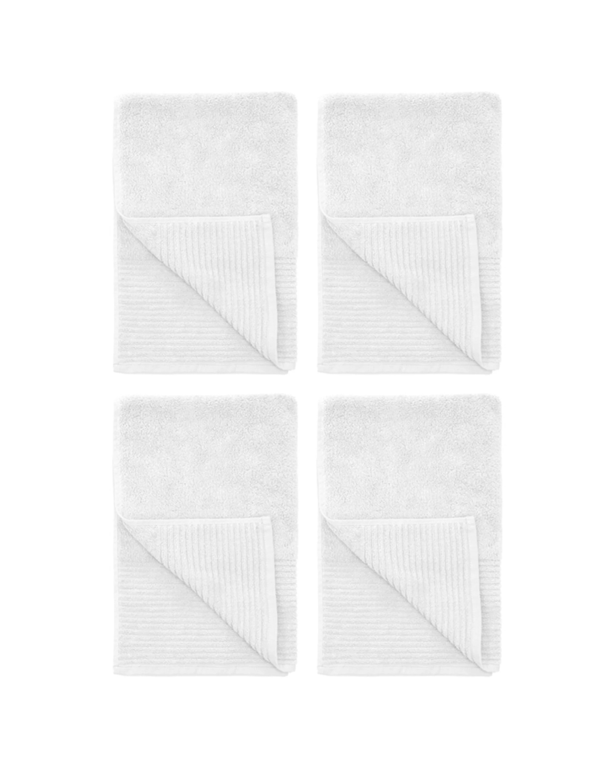 1 Bambury Elvire 800gsm Soft Absorbent Cotton Bath Mat 4PK 48x78cm - White, 1 of 5