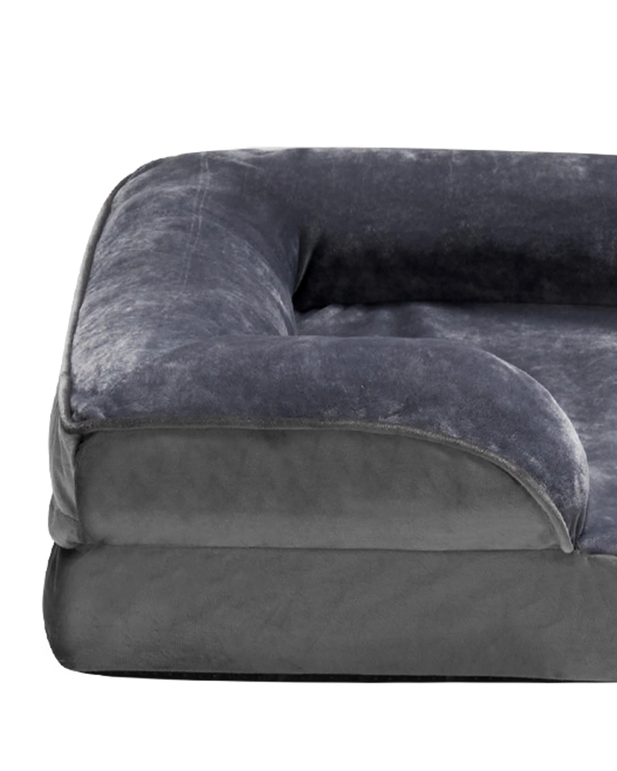 3 Petzly Dog Bed with Sides Egg-Crate Foam Removable Washable Cover Grey Medium, 3 of 7