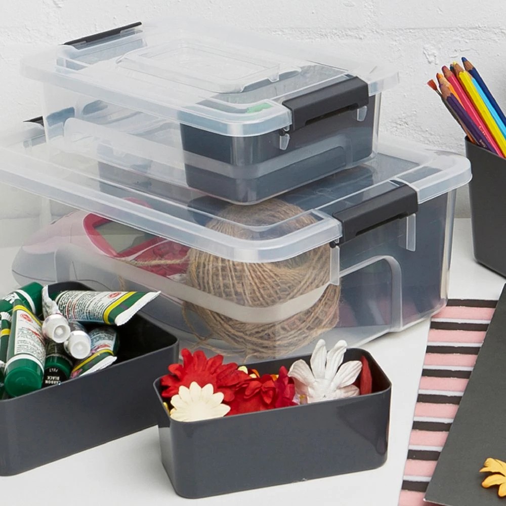 8 Ezy Storage 5L Sort It Storage Container Transparent Grey, 8 of 9