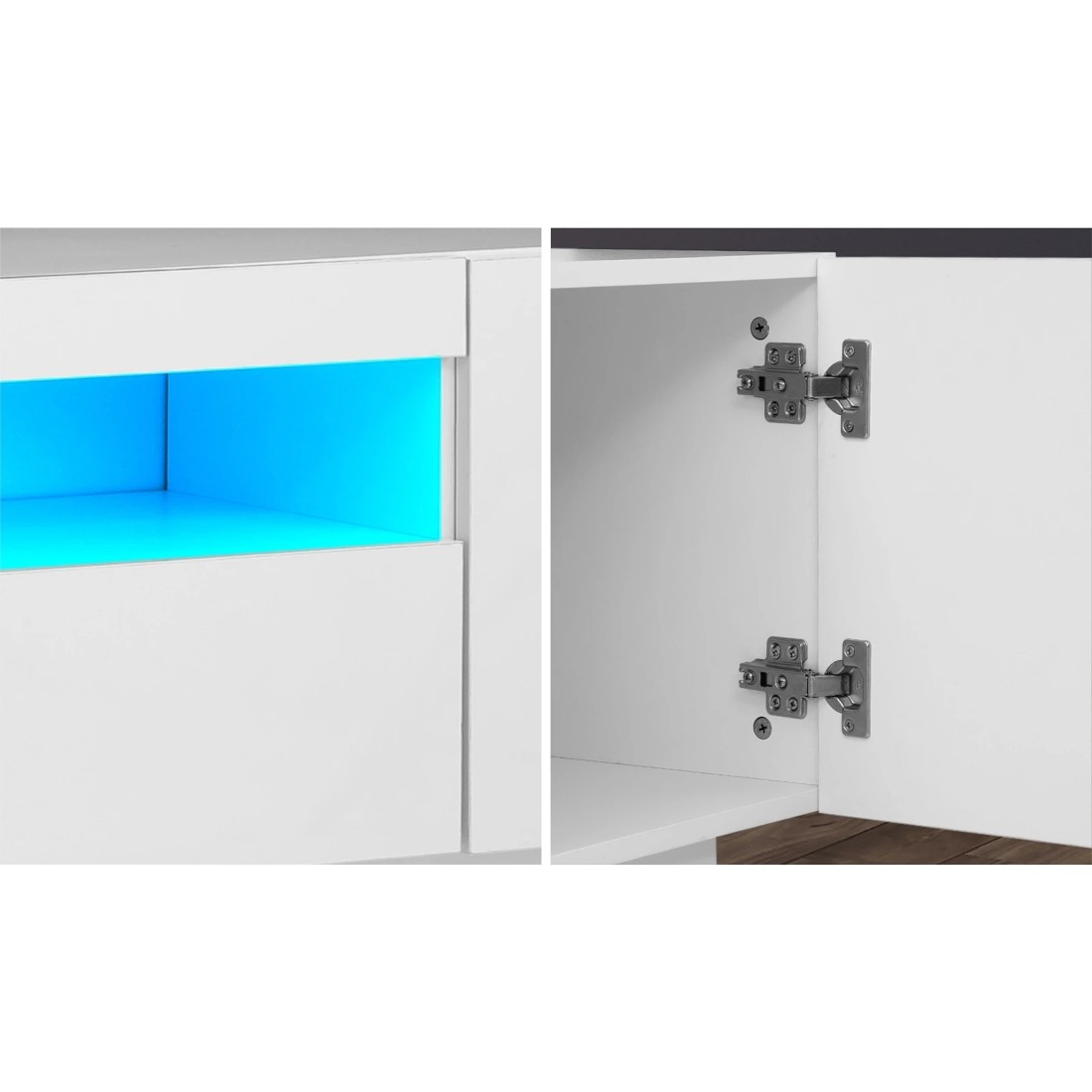 6 Oikiture Entertainment Unit Hight Gloss Rgb Led 180cm
 - White, 6 of 10