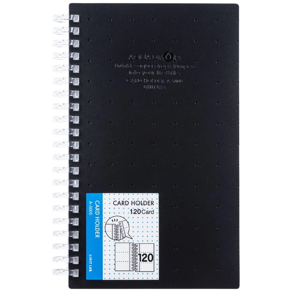 1 Aqua Drops Business Card Holder 120 Capacity Black, 1 of 2