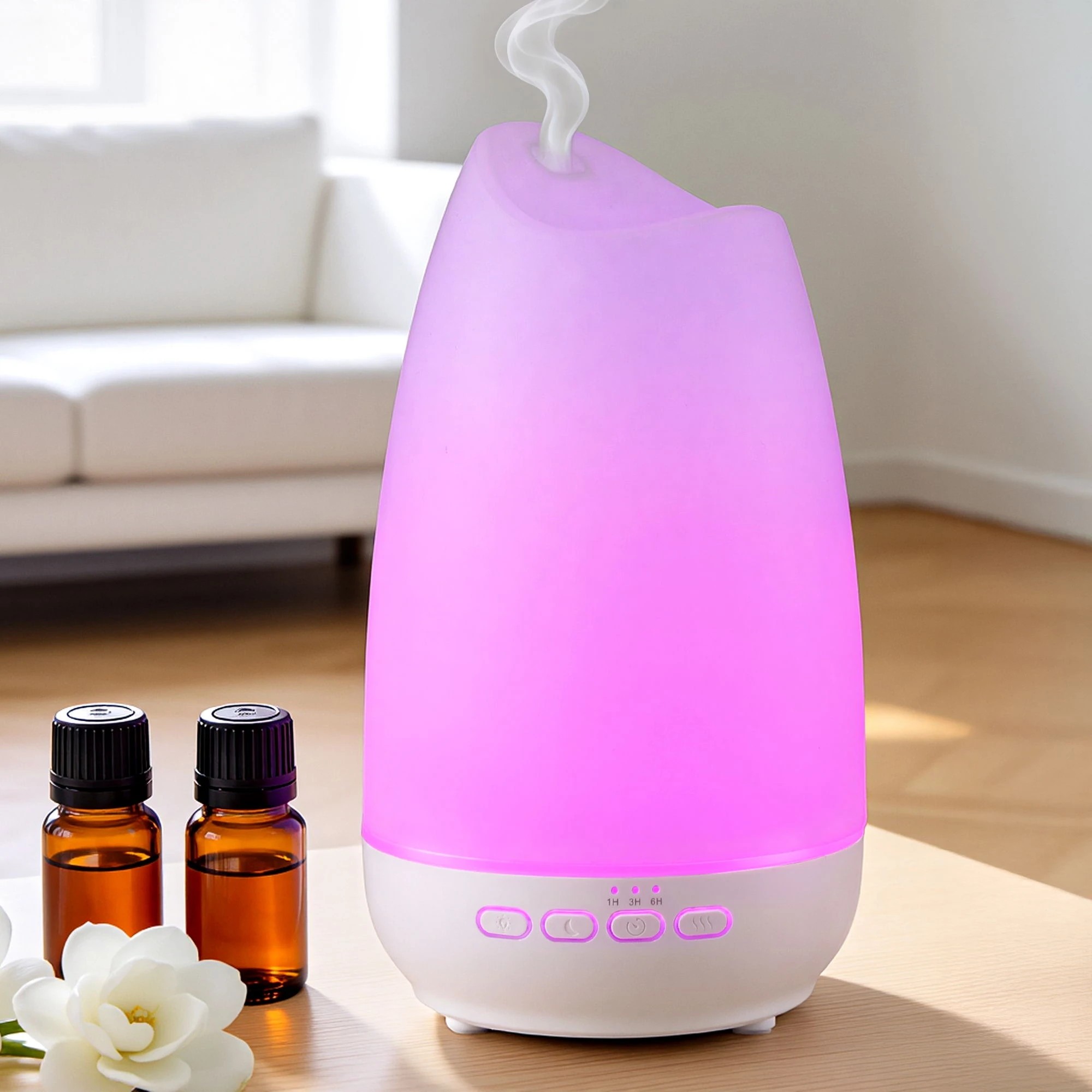 3 Devanti Ultrasonic Essential Oil Aroma Diffuser Aromatherapy Cool Mist Humidifier w/ LED Light - Pink, 3 of 3