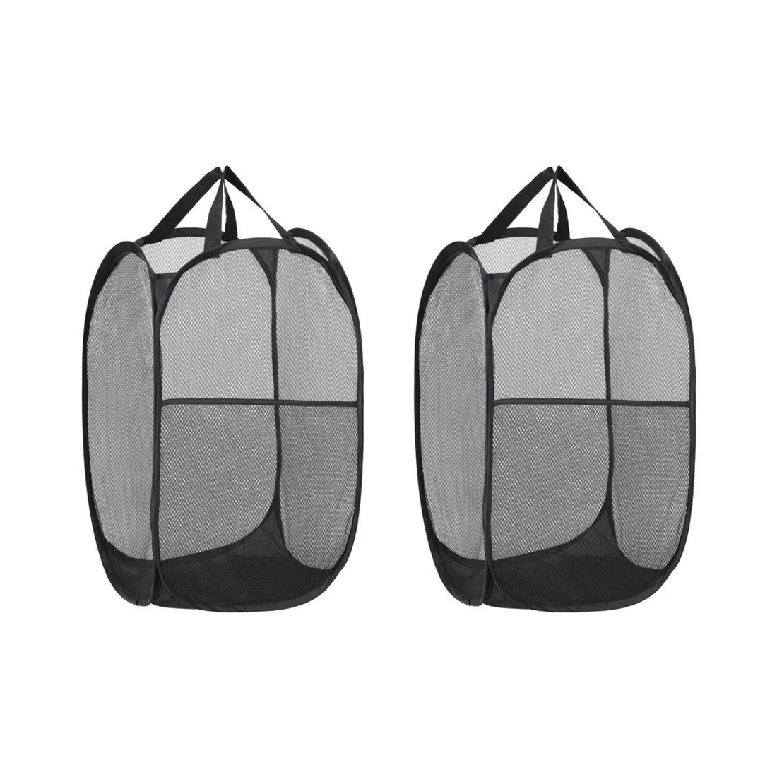 4 Artiss 2X Laundry Basket Hamper Foldable - Black, 4 of 7