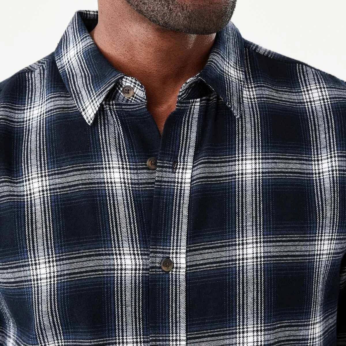 5 Long Sleeve Brushed Check Shirt Blu Check, 5 of 6
