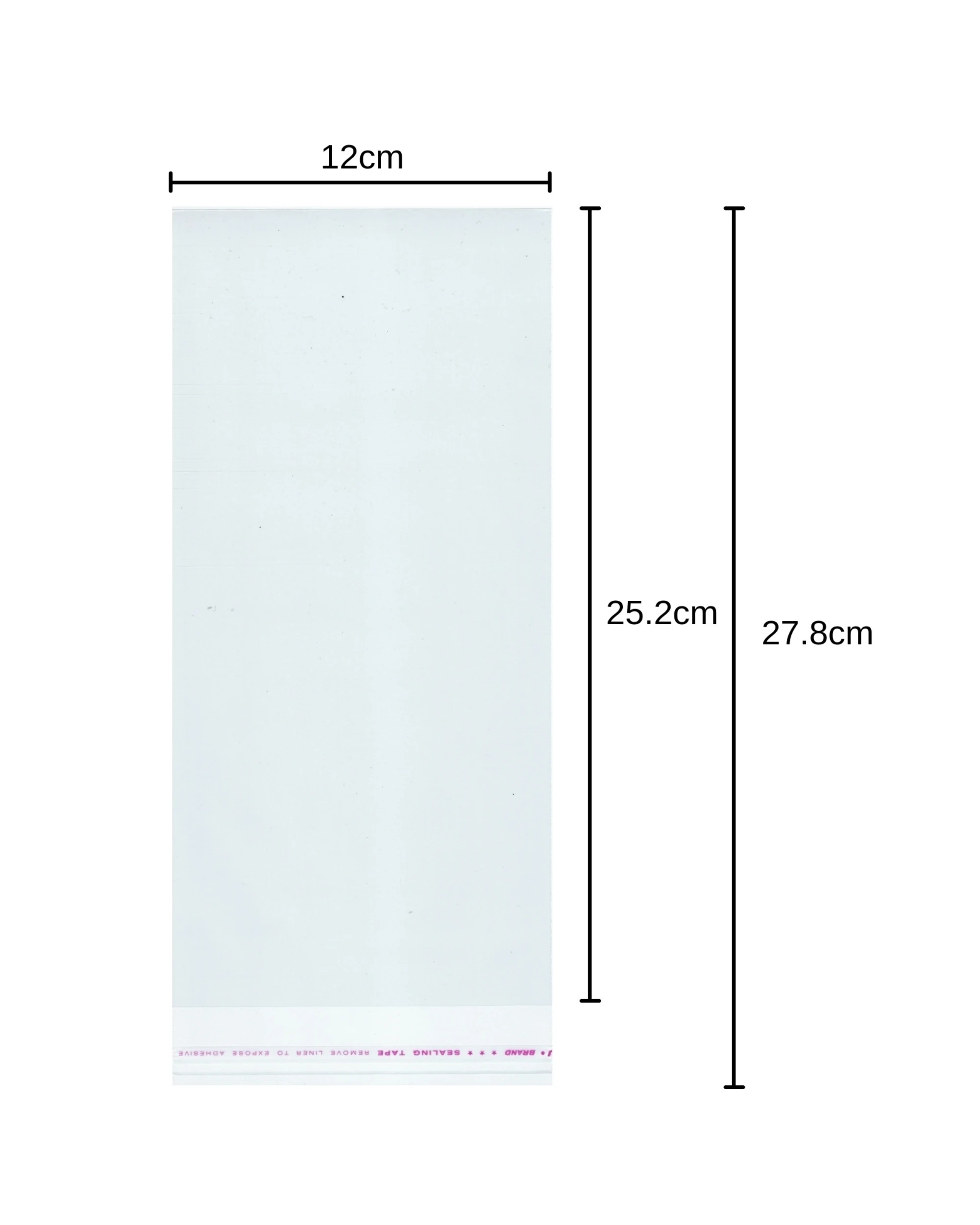 2 Durmaz Clear Peel and Seal Cello Bags 12cm x 28cm Pack of 50, 2 of 2