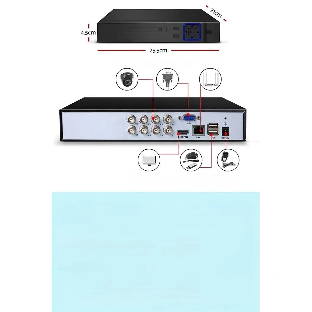 6 UL-TECH 1080P Security Camera System 8CH DVR with 8 CCTV Dome Cameras - Black, 6 of 9