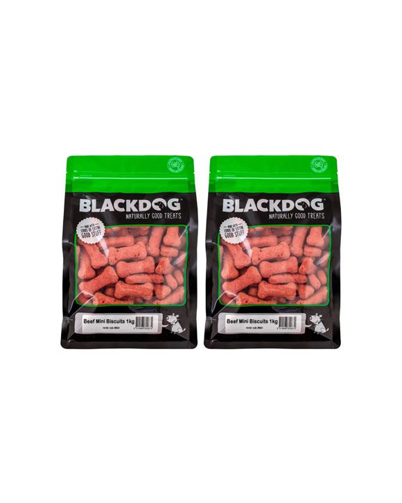 Blackdog Mini Biscuits Beef Dog Treats 2 Pack Oven Baked High Protein - Red