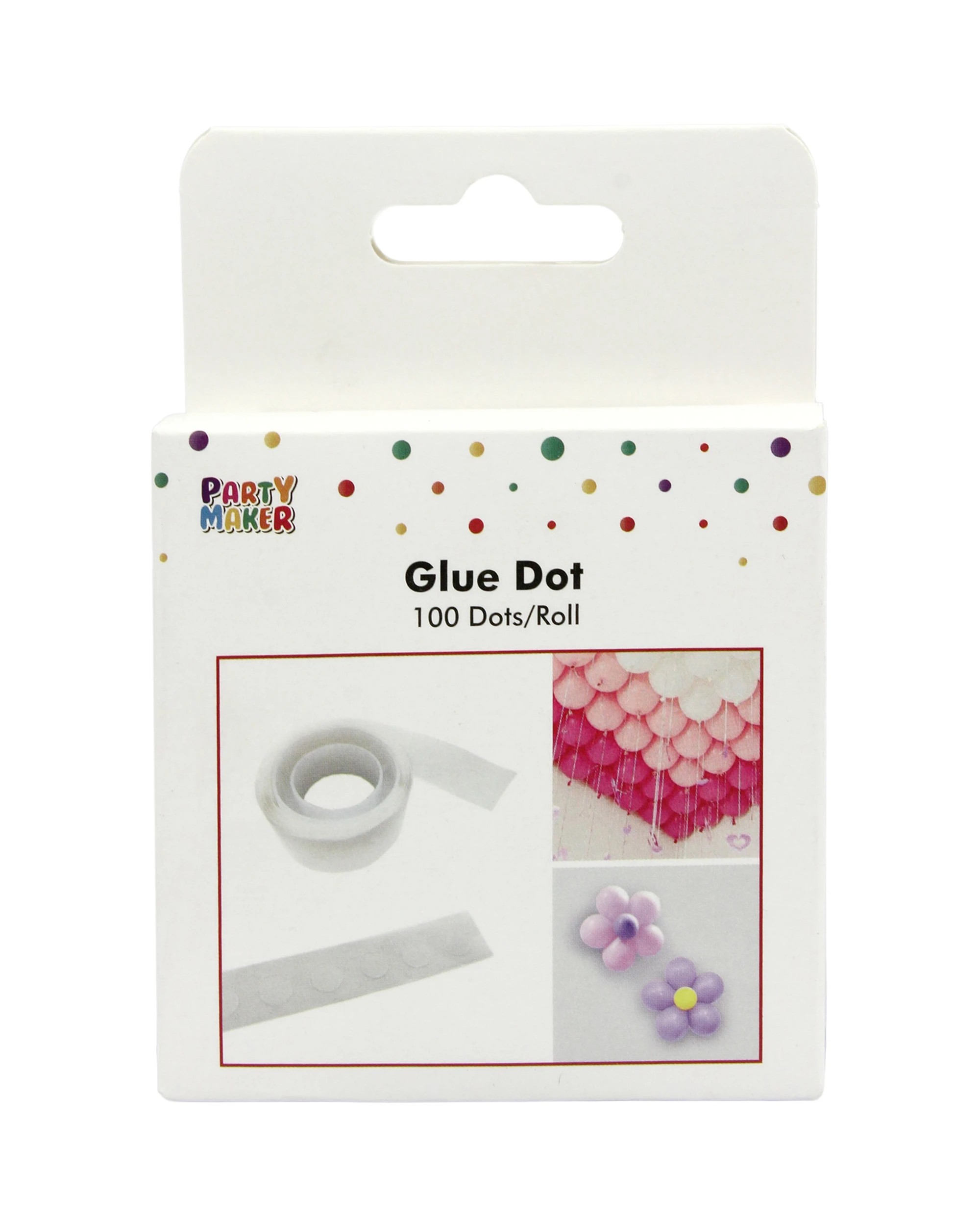 1 Partyrama Balloon Decoration Sticky Glue Dots Roll of 100, 1 of 2