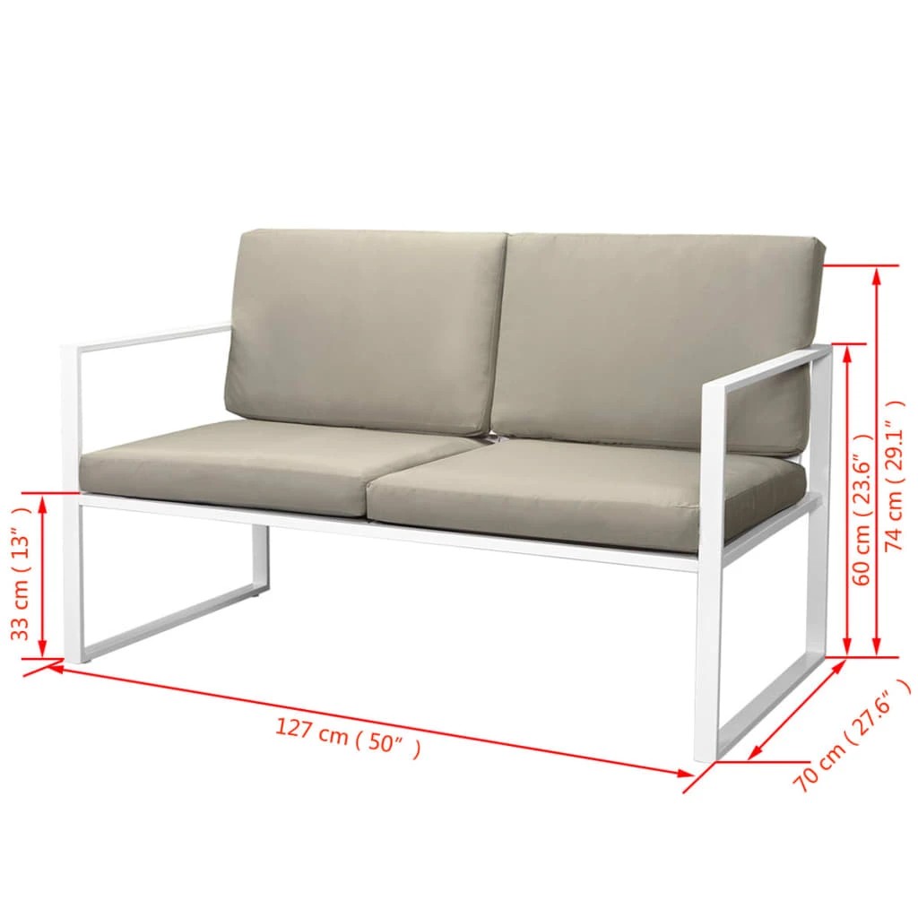 7 vidaXL Garden furniture set Seats Many - White, 7 of 8