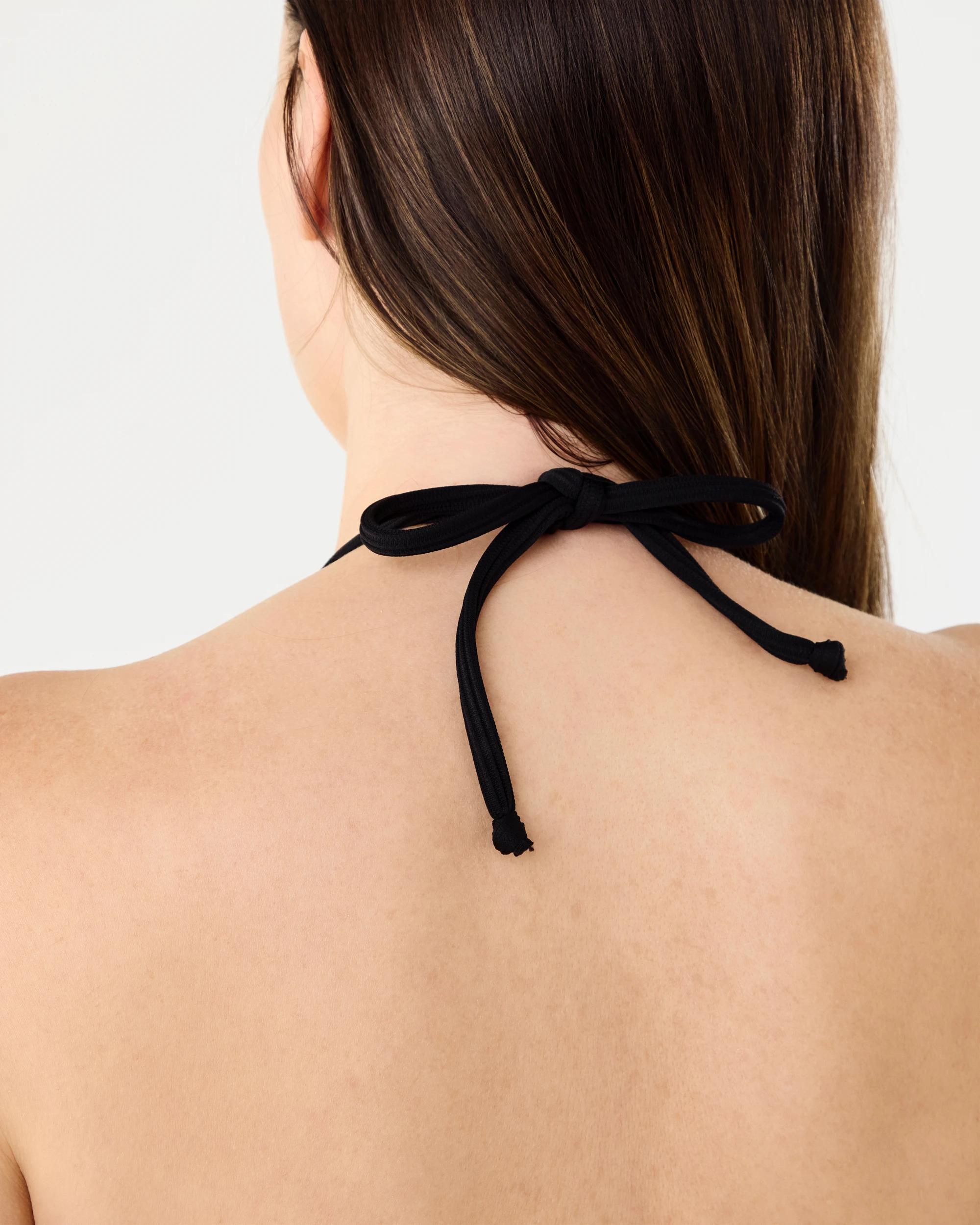 5 Ribbed Slide Triangle Bikini Top Black, 5 of 7