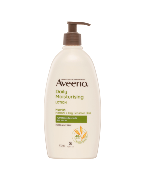 Aveeno Daily Moisturising Fragrance Free Body Lotion 532ml - Prebiotic Colloidal Oatmeal