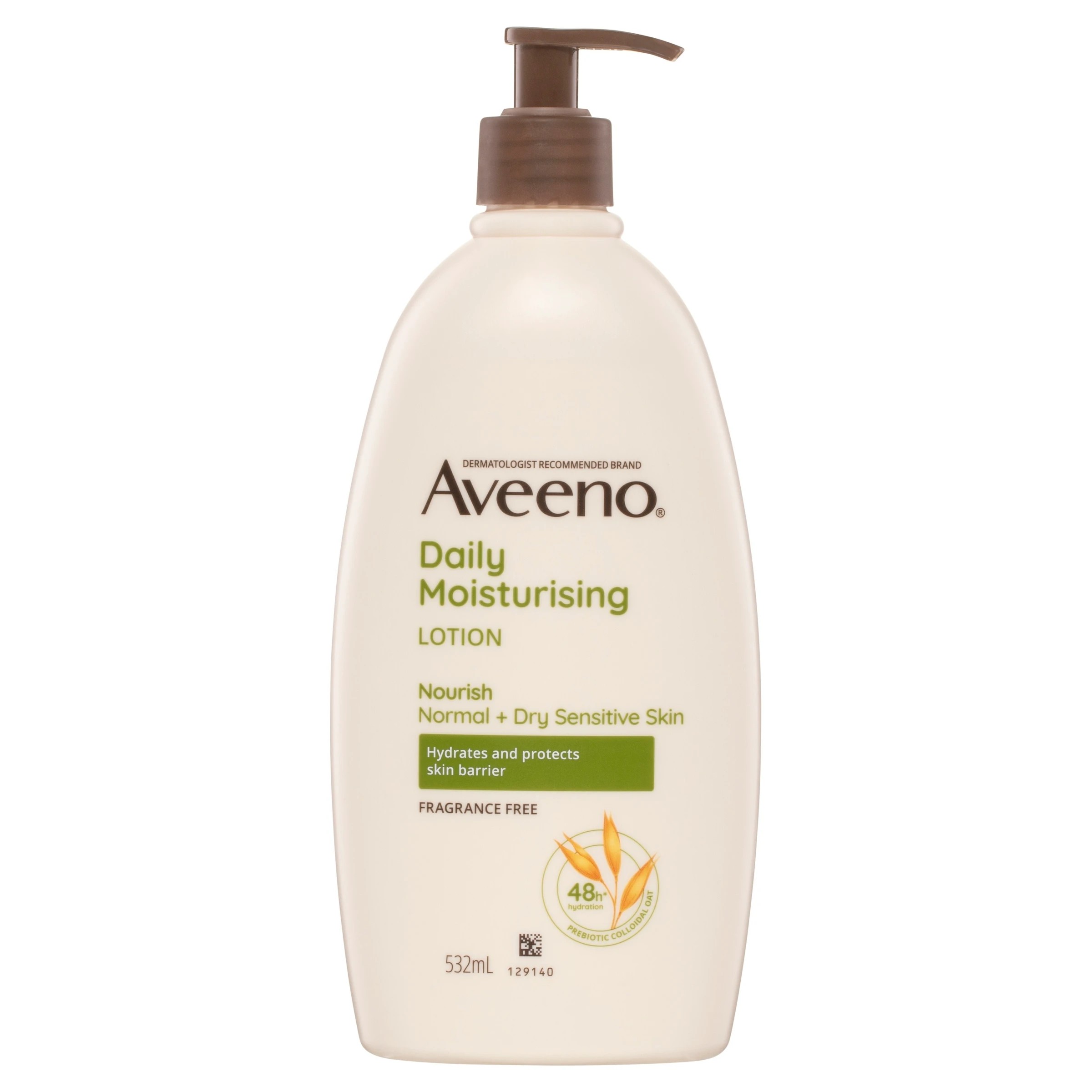 1 Aveeno Daily Moisturising Fragrance Free Body Lotion 532ml - Prebiotic Colloidal Oatmeal, 1 of 4