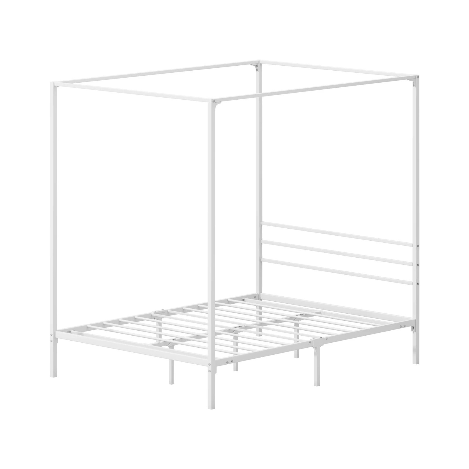 7 Oikiture Metal Canopy Bed Frame Double Size Beds Platform
 - White, 7 of 9