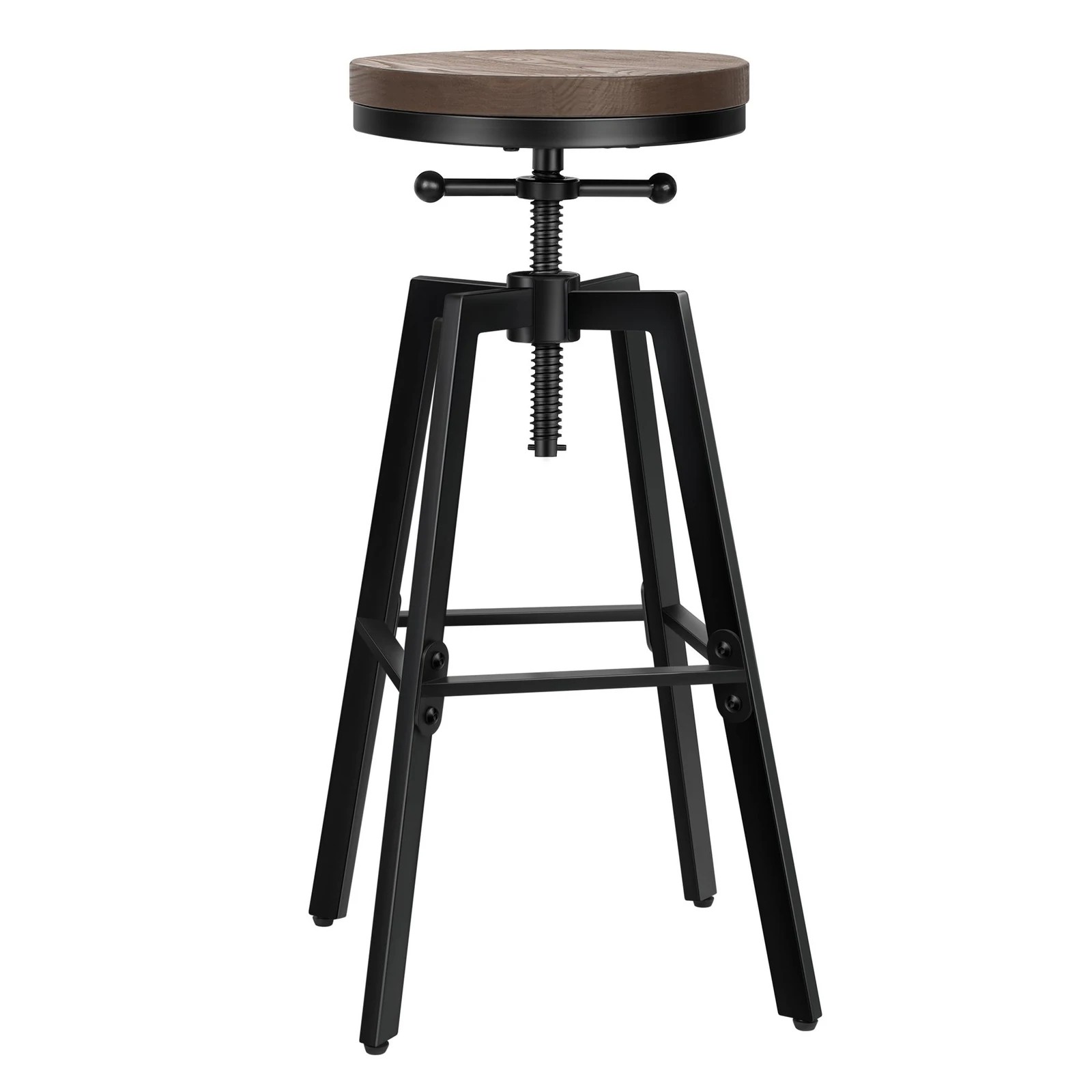 8 Alfordson 2x Bar Stool Retro Kitchen Vintage Chair Industrial Rustic Ezra - Black, 8 of 10