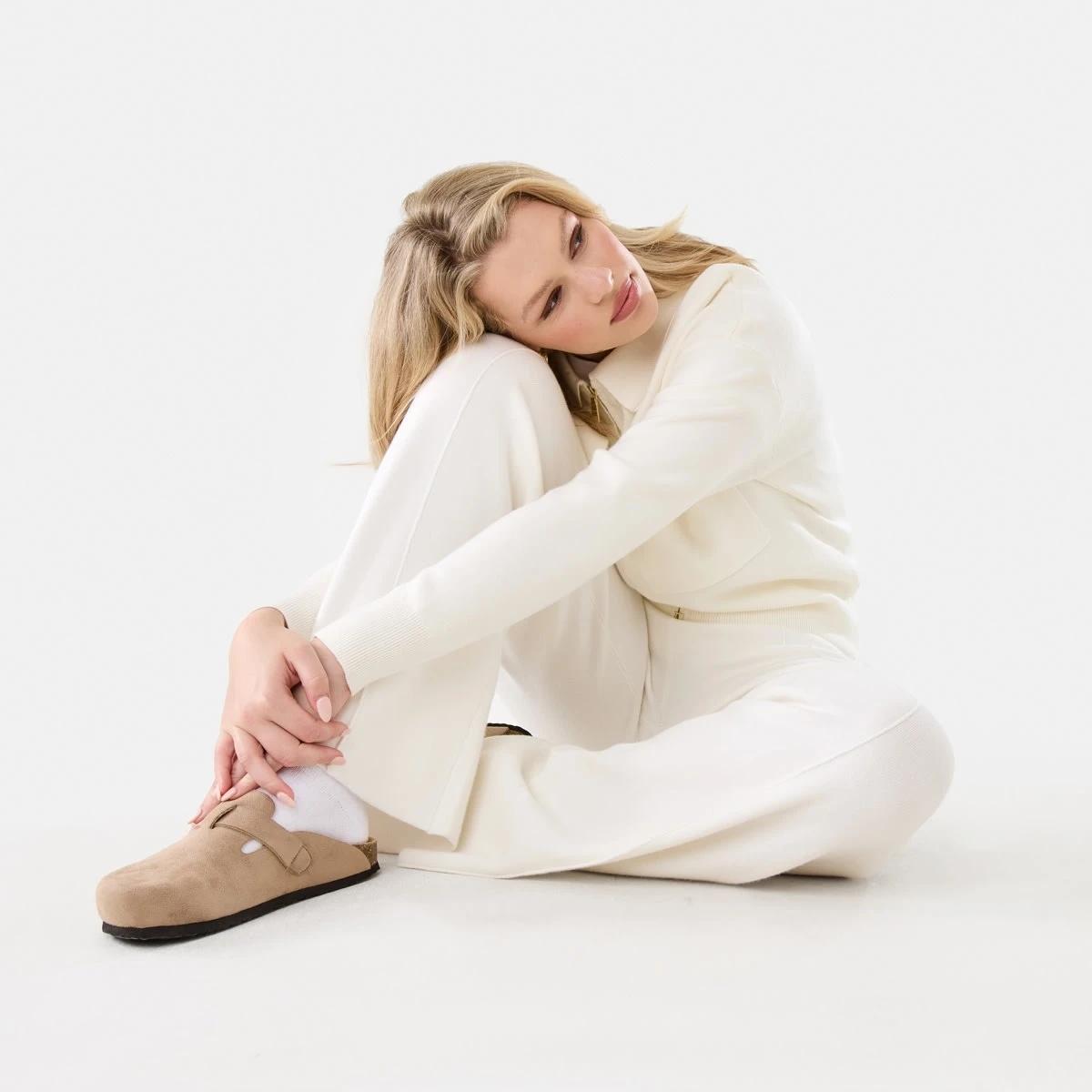 8 Seam Front True Knit Pants Ecru, 8 of 10