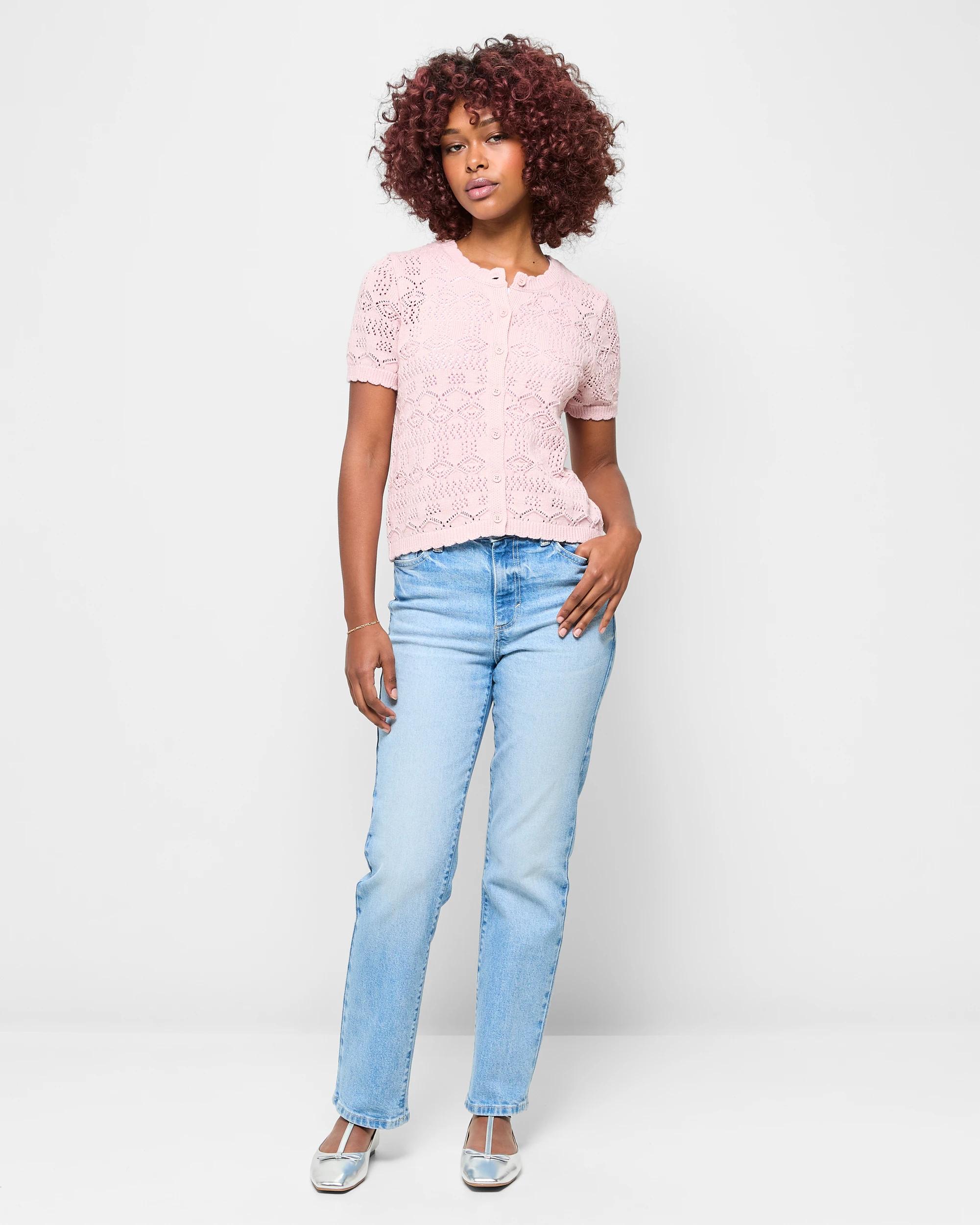 2 Target Petites Australian Cotton Femme Cardigan SOFT PINK, 2 of 5