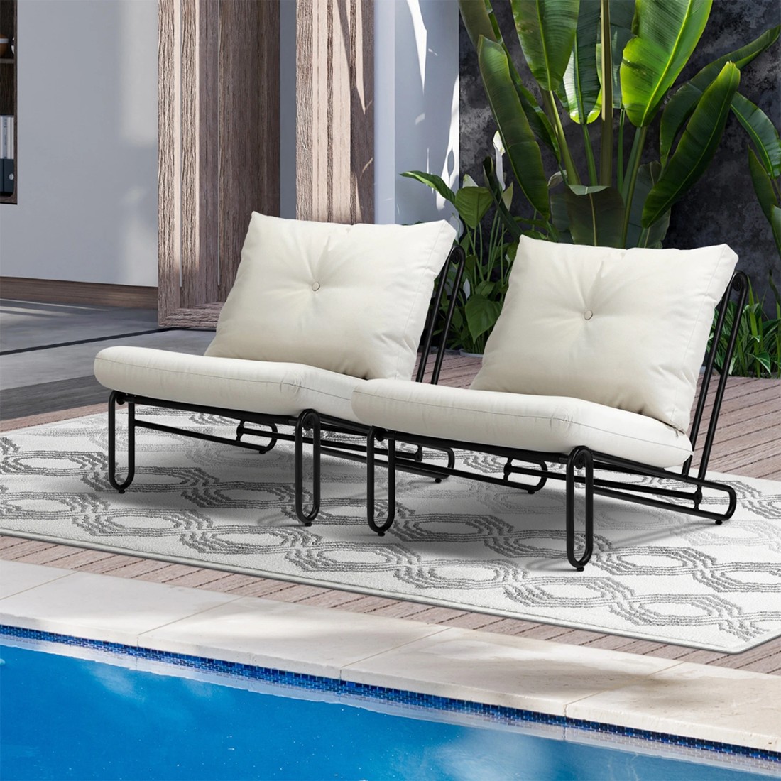 9 Livsip 2pc Outdoor Lounge Chairs Patio Furniture Garden Sofa With Cushions
 - Multi, 9 of 10