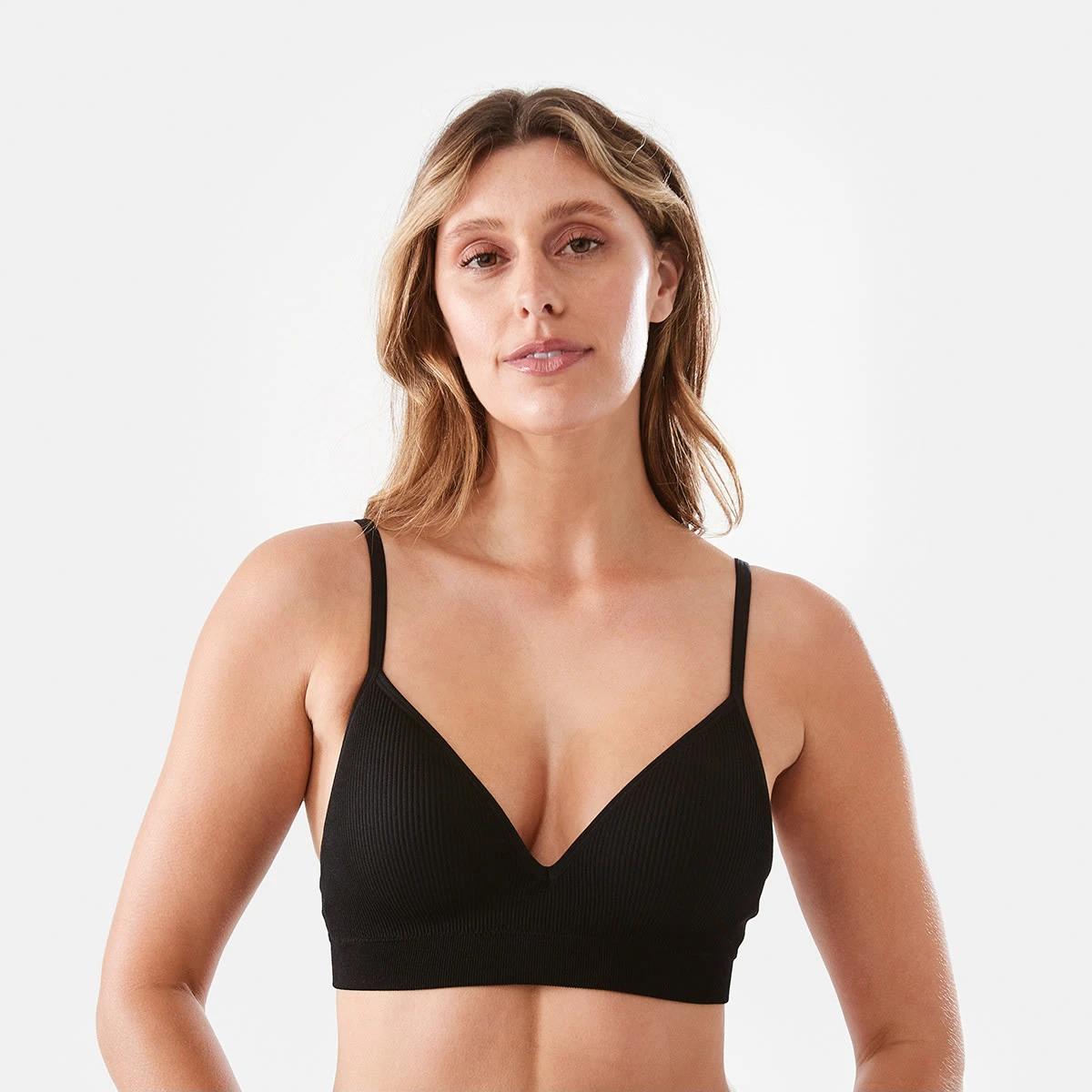 1 Seamfree Rib T-shirt Bra BLACK, 1 of 6