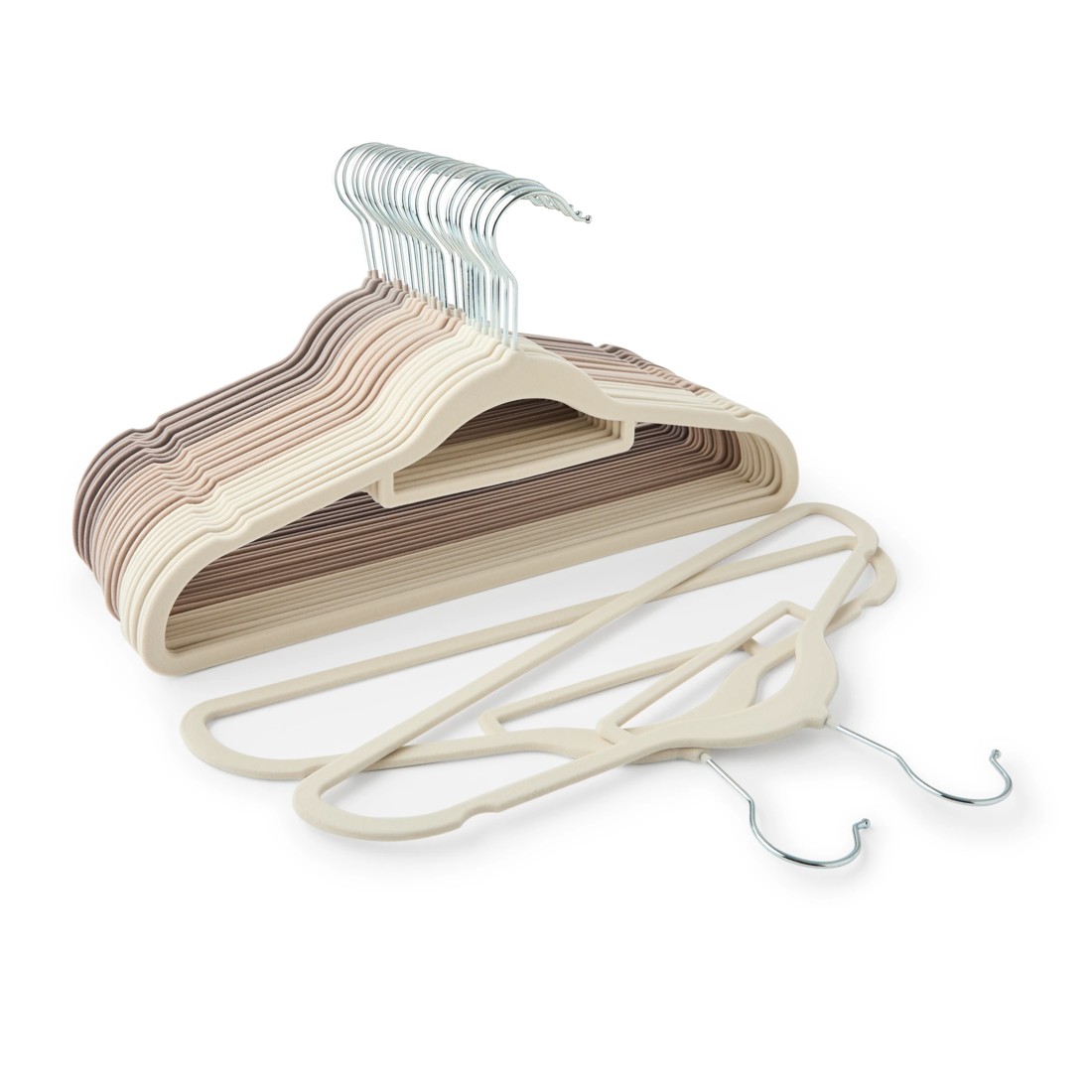 6 30 Pack Flocked Hangers - Beige, 6 of 8