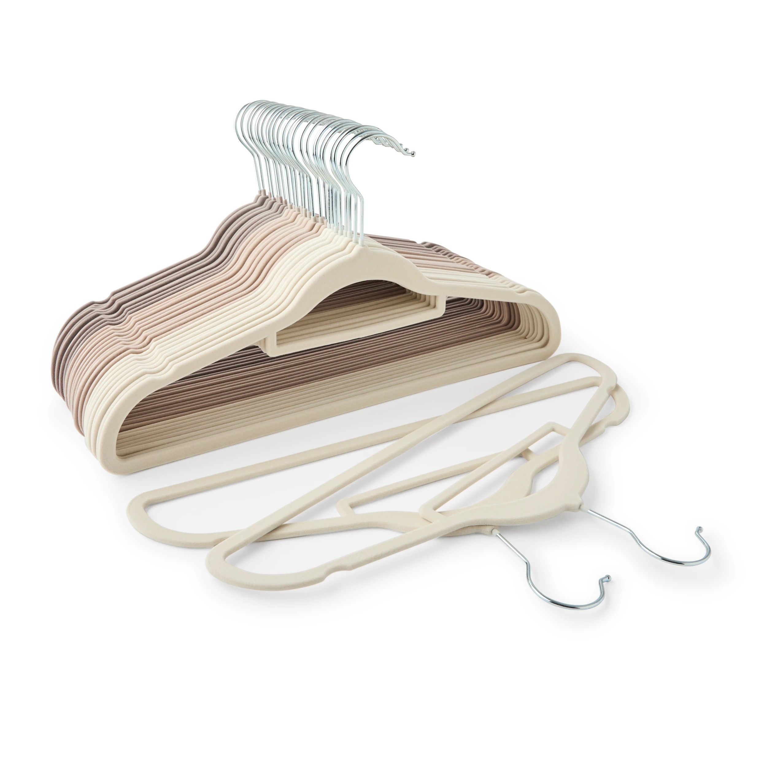 6 30 Pack Flocked Hangers - Beige, 6 of 8