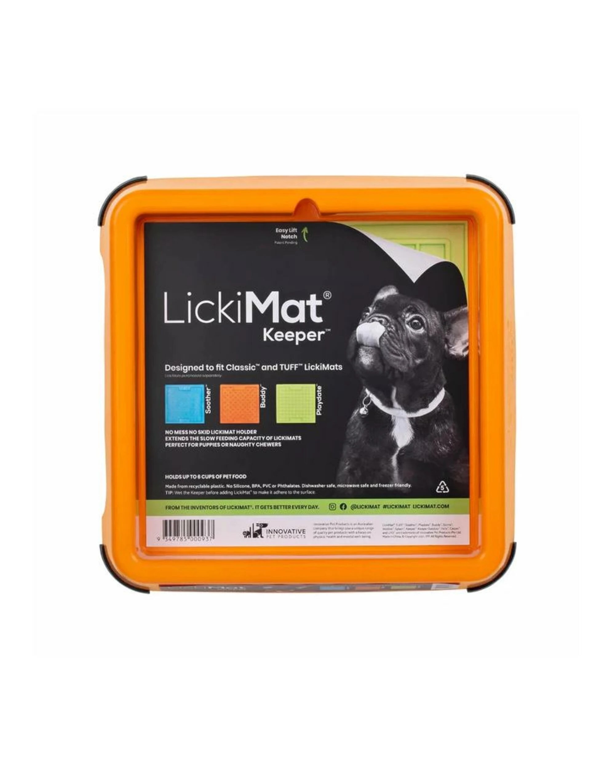 1 Lickimat Dog Feeder Keeper Orange, 1 of 1