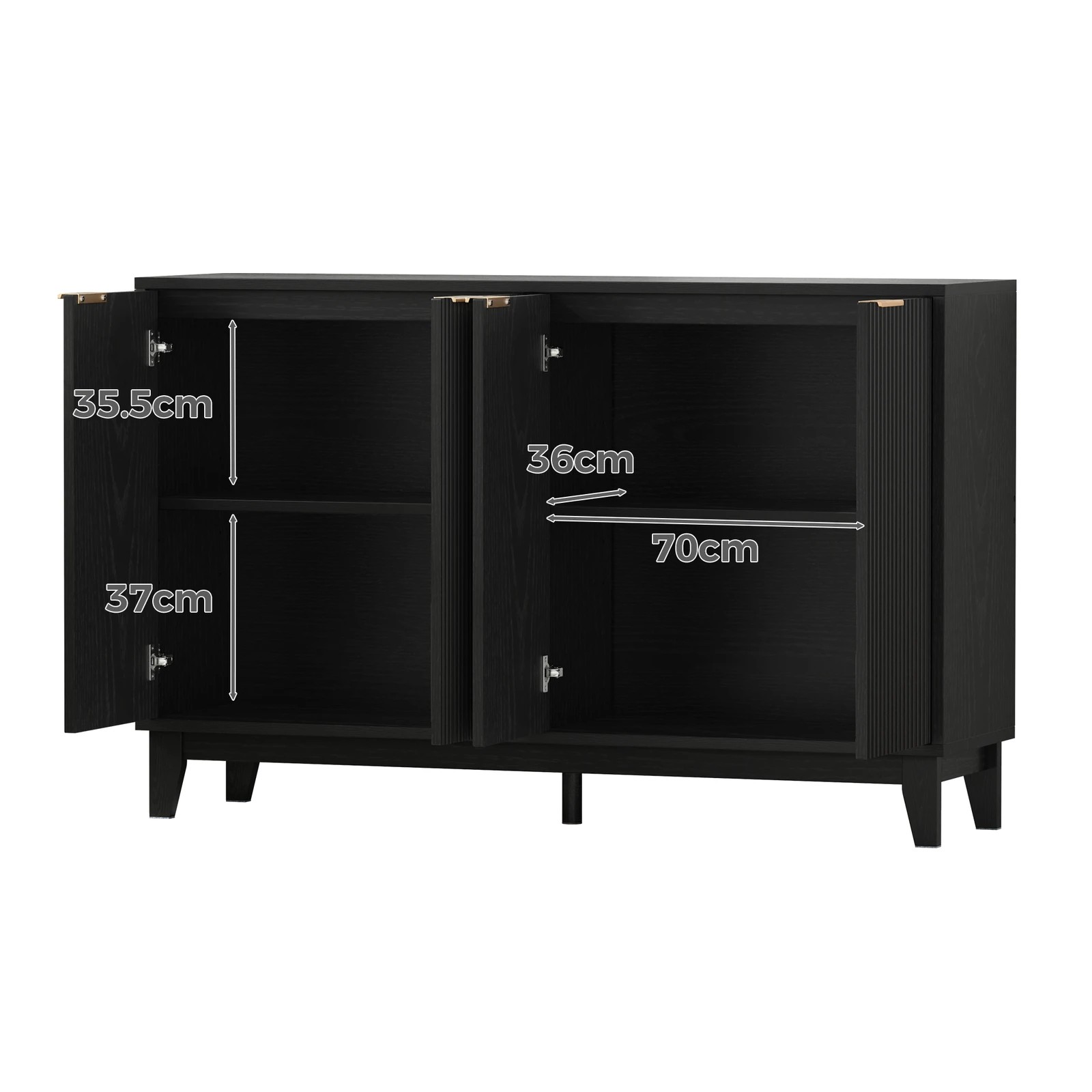 10 Alfordson Buffet Sideboard Storage Cabinet Kitchen Cupboard Hallway Table Shelf - Black, 10 of 10