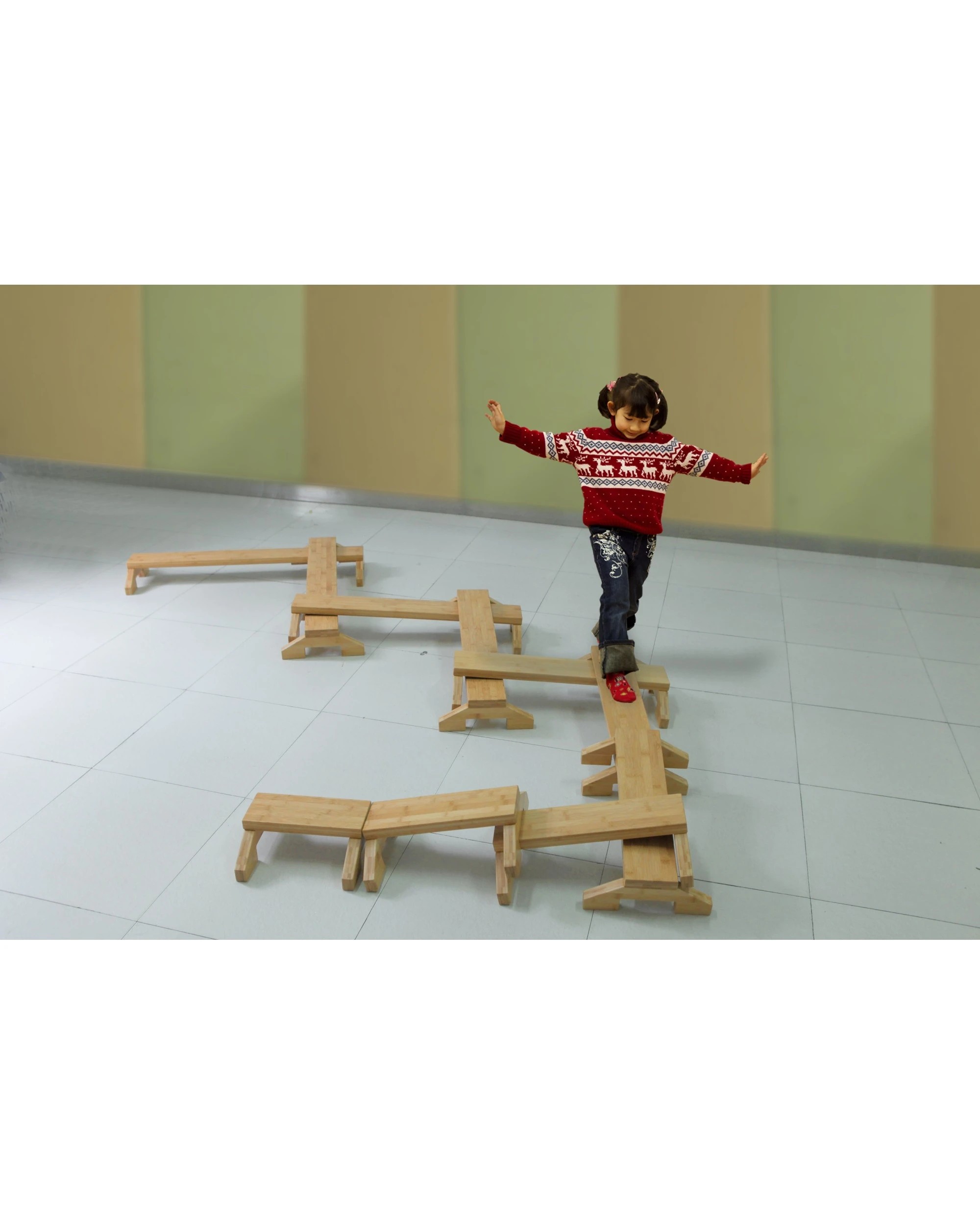 3 Educationall 9pc Bamboo Balance Beams Set Sustainable Gross Motor Skills - Natural, 3 of 3