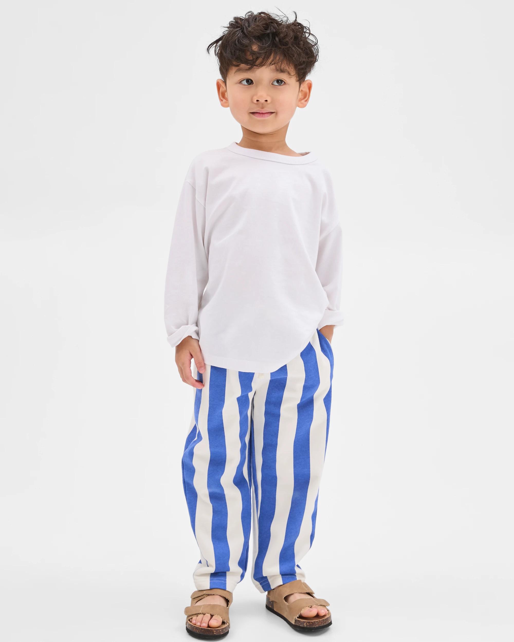 2 Target Kids  Australian Cotton Blend Vertical Stripe Trackpants BLUE, 2 of 6