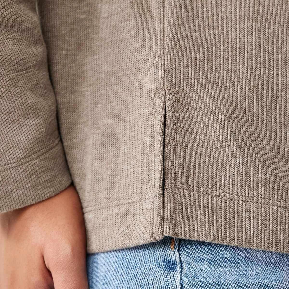 6 Curve V-Neck Relaxed Jumper Taupe Mrl, 6 of 6