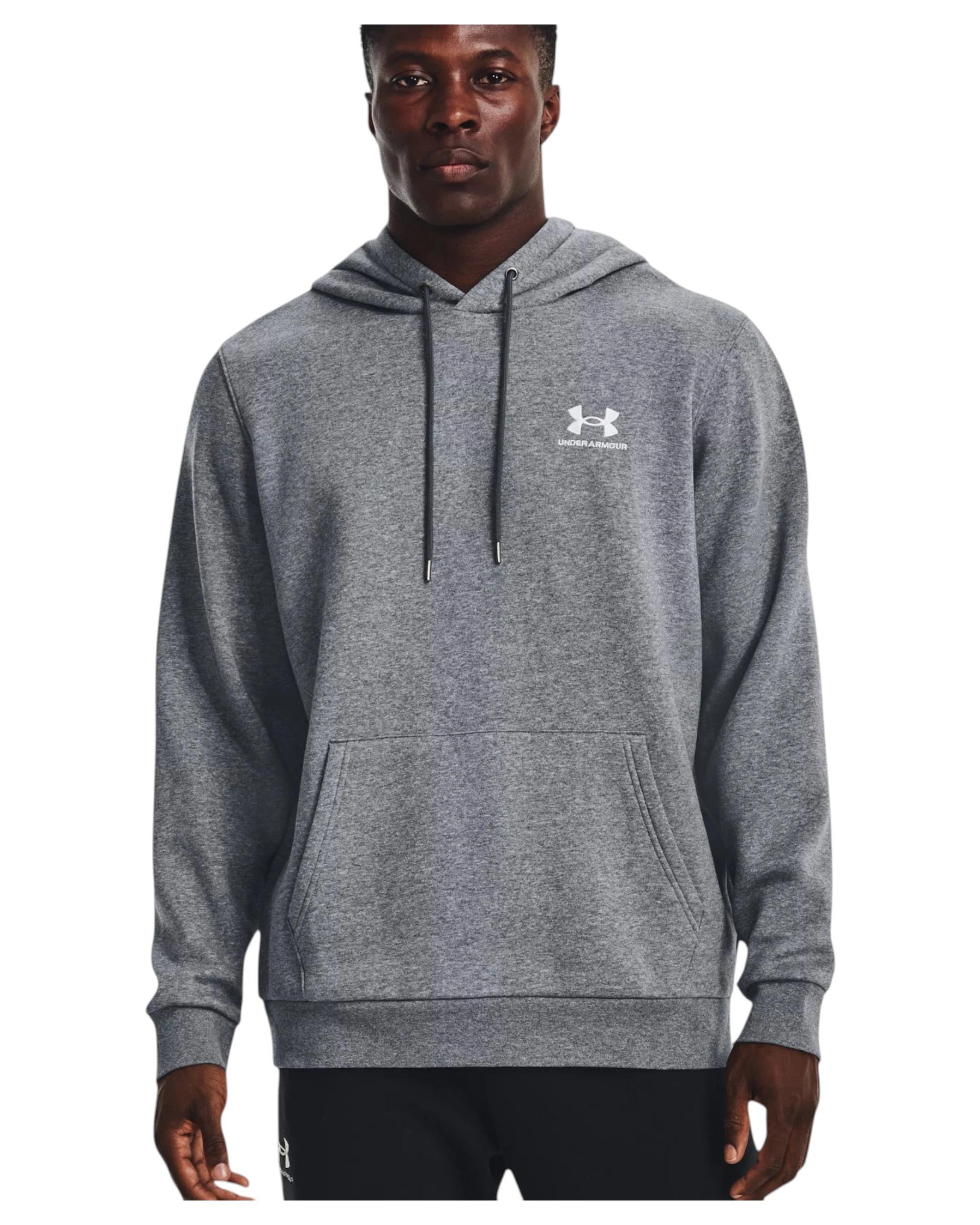 5 Under Armour Mens Icon Essential Fleece PItch Gray/ White Hoodie PITCH GRAY, 5 of 6
