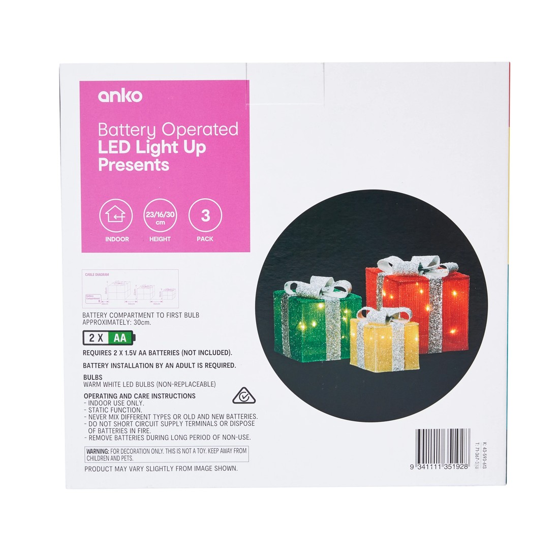 8 3 Pack Battery Operated LED Light Up Presents, 8 of 8