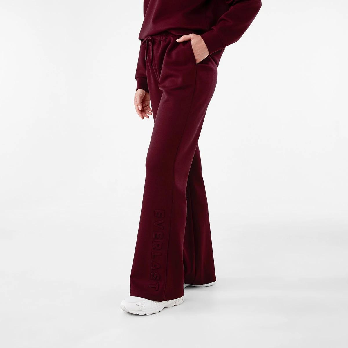 2 Everlast Womens Scuba Flare Trackpants Cherry, 2 of 7