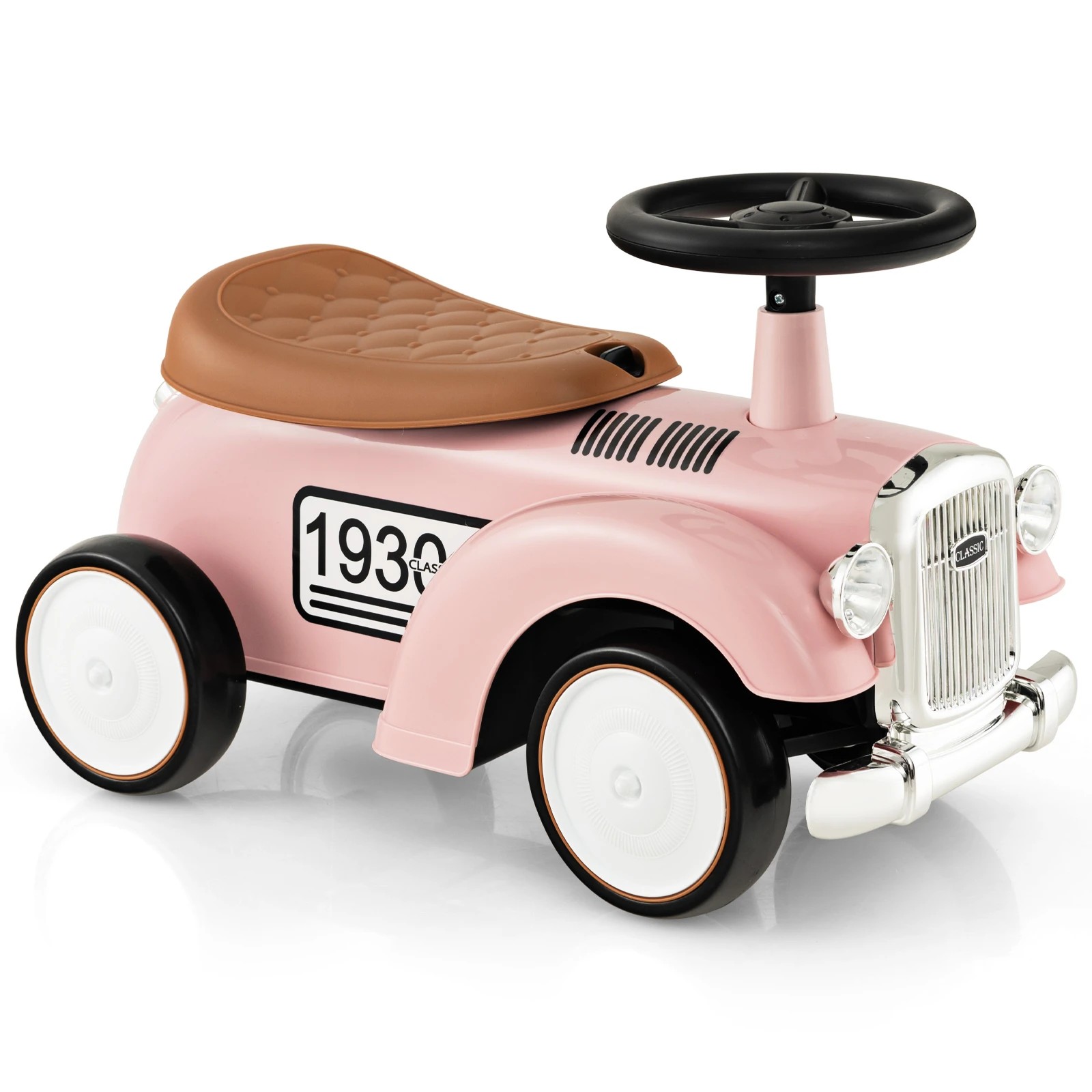 1 Costway Foot to Floor Kids Riding Car Toy Walker Vehicle - Pink, 1 of 5