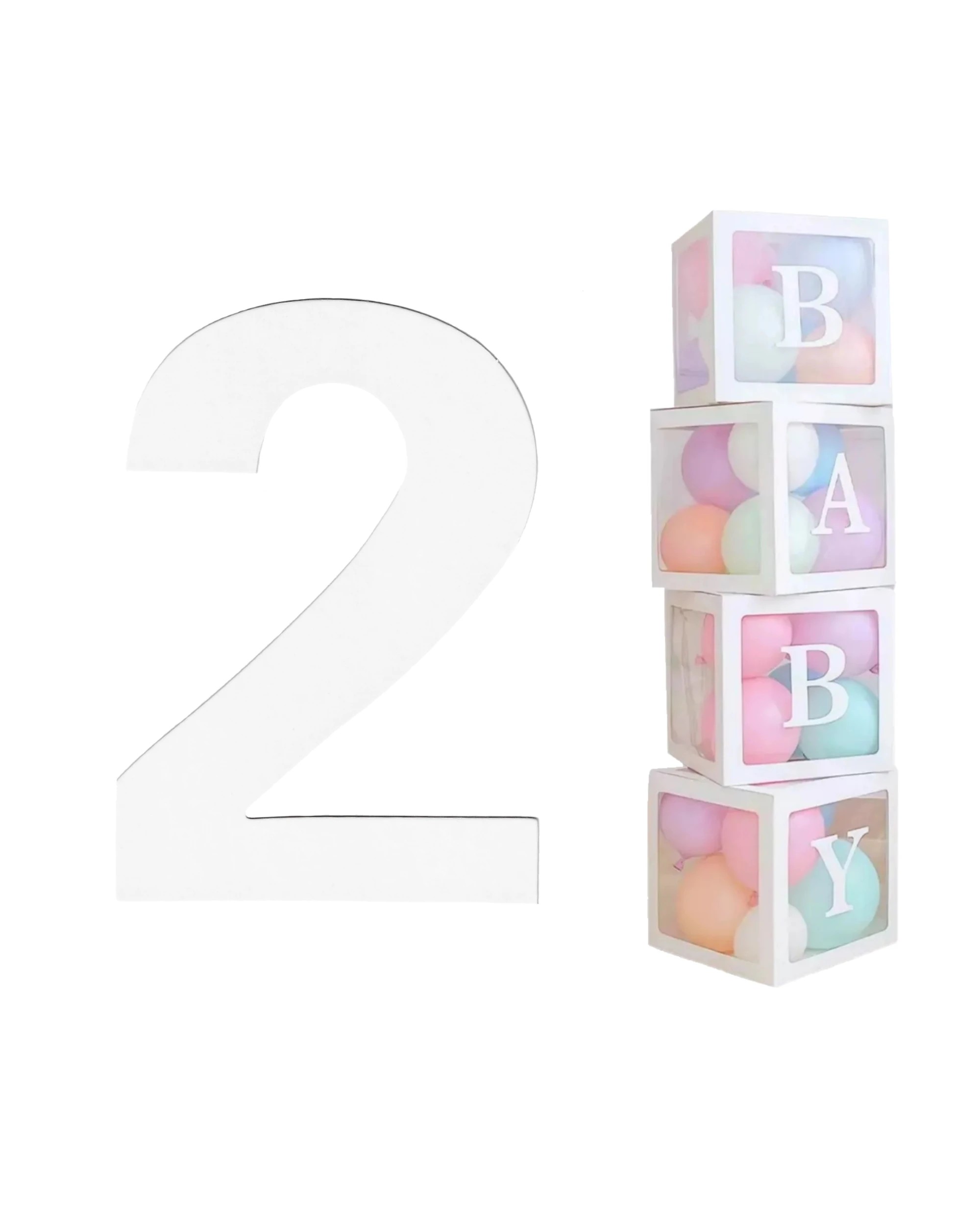 1 Party Maker Cardboard Number 2 Pack of 2 - White, 1 of 3