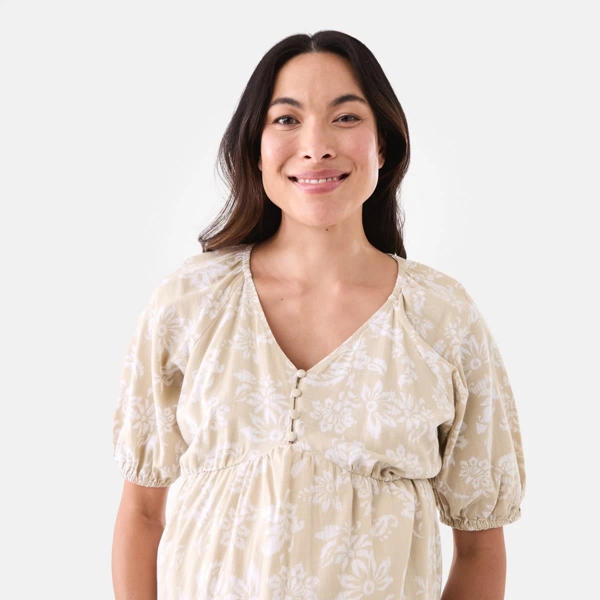 4 Maternity Short Sleeve Midi Dress Flrikat Bn, 4 of 6