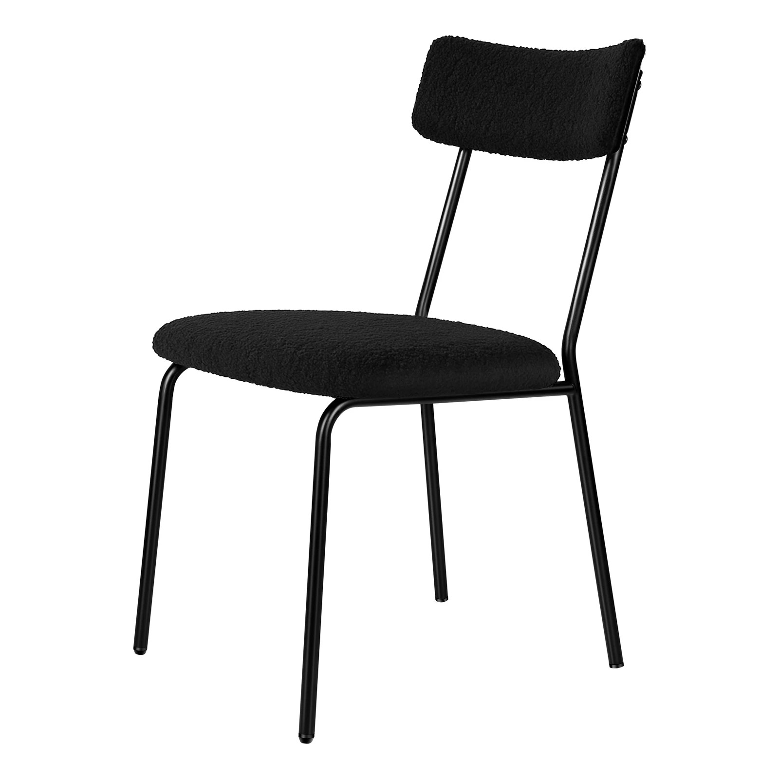 9 Alfordson 4x Dining Chairs Accent Kitchen Lounge Rectangular Back Sherpa - Black, 9 of 9