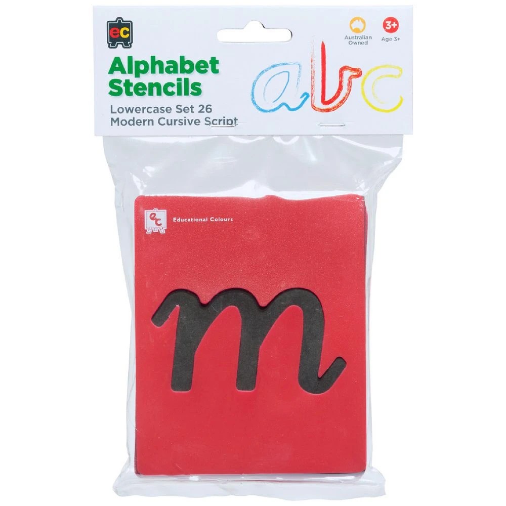 1 Educational Colours Alphabet Lower Case Stencils Red, 1 of 2
