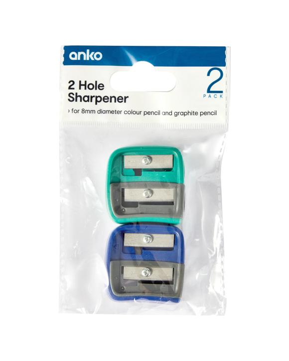 2 Pack 2 Hole Sharpener
